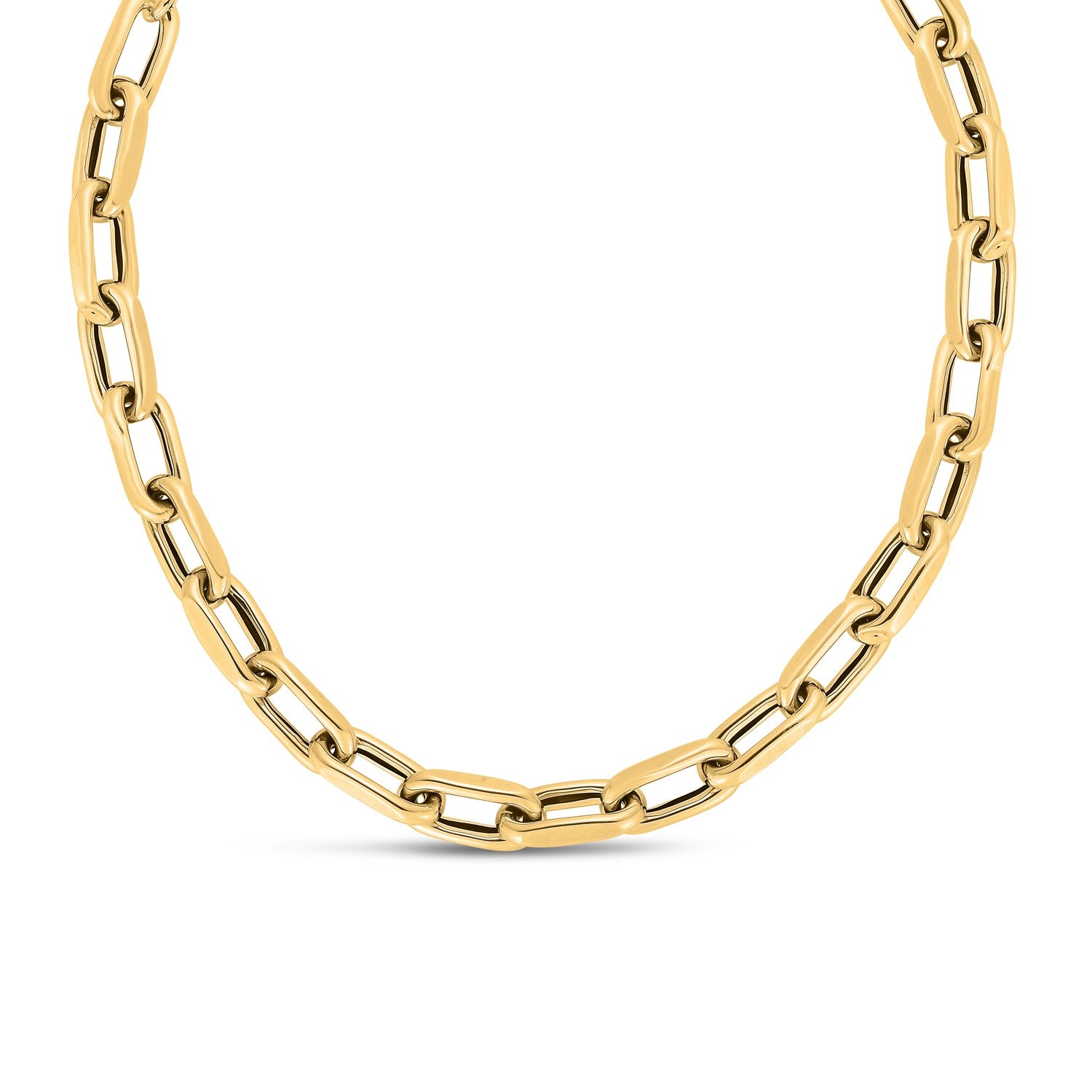 14k yellow gold French cable link necklace featuring modern chain design, perfect for elegant layering or standalone wear.