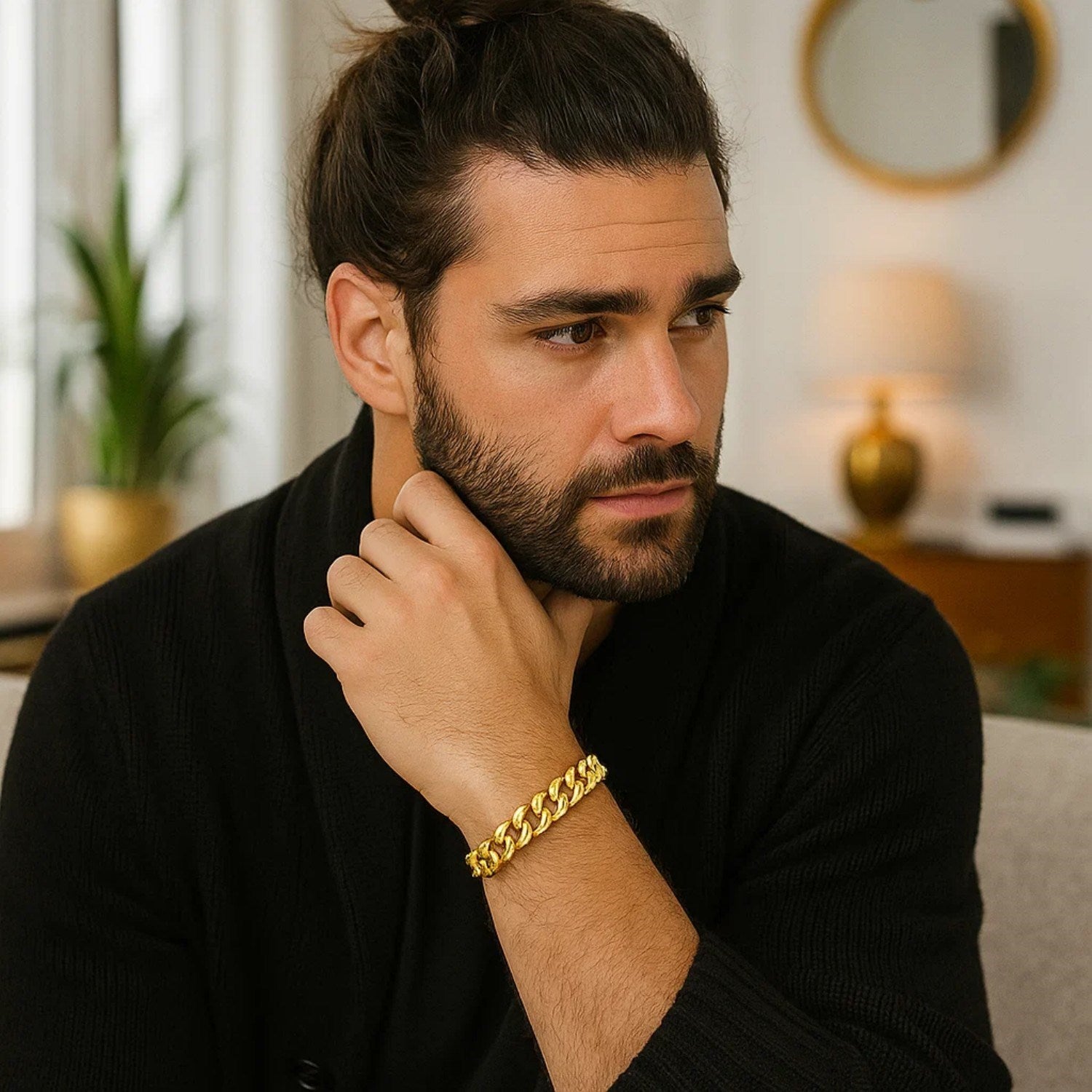 14k yellow gold classic Miami Cuban bracelet featuring solid links, 8.20 mm wide for a timeless luxury statement.