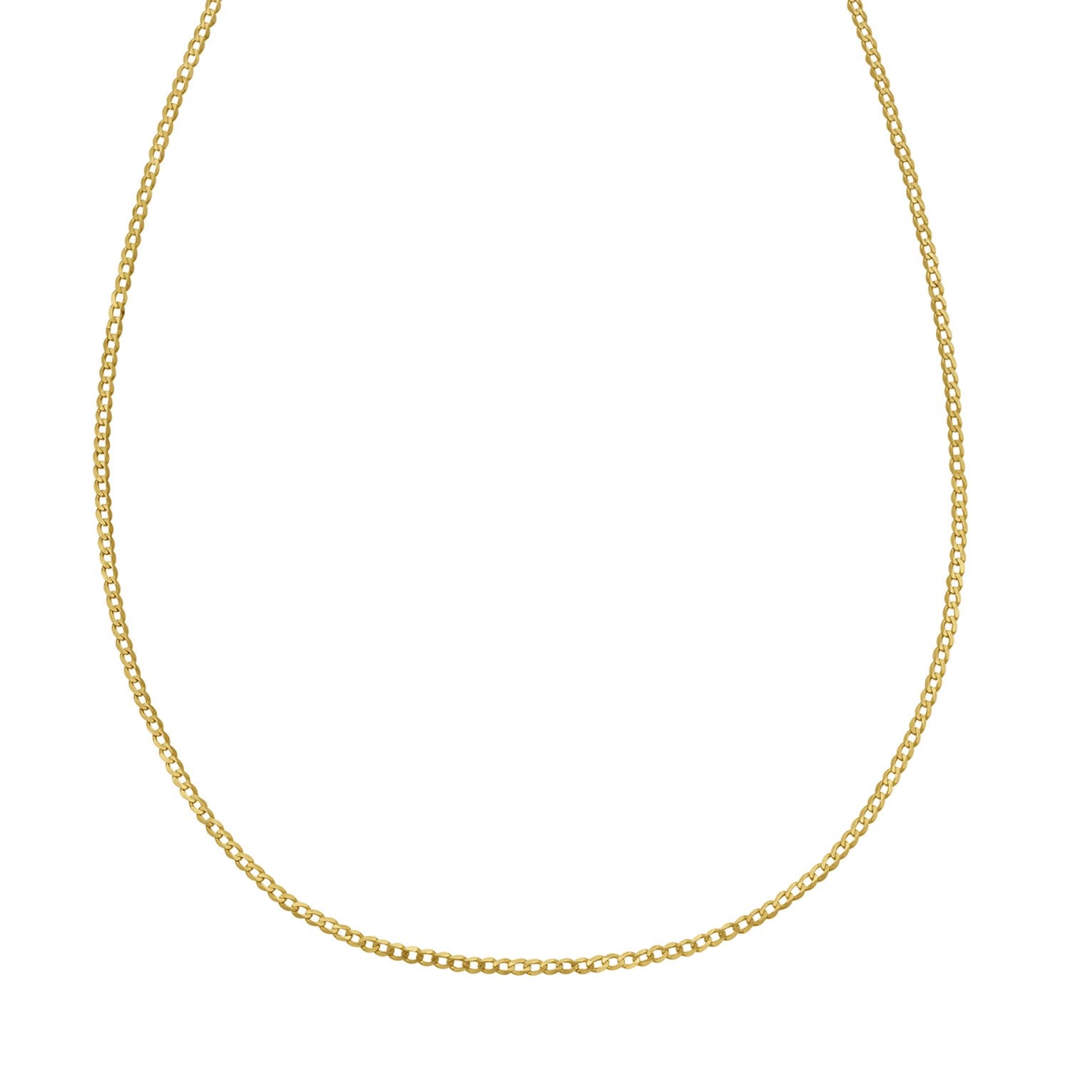 14k yellow gold solid curb chain featuring modern links, perfect for layering or as a statement piece.