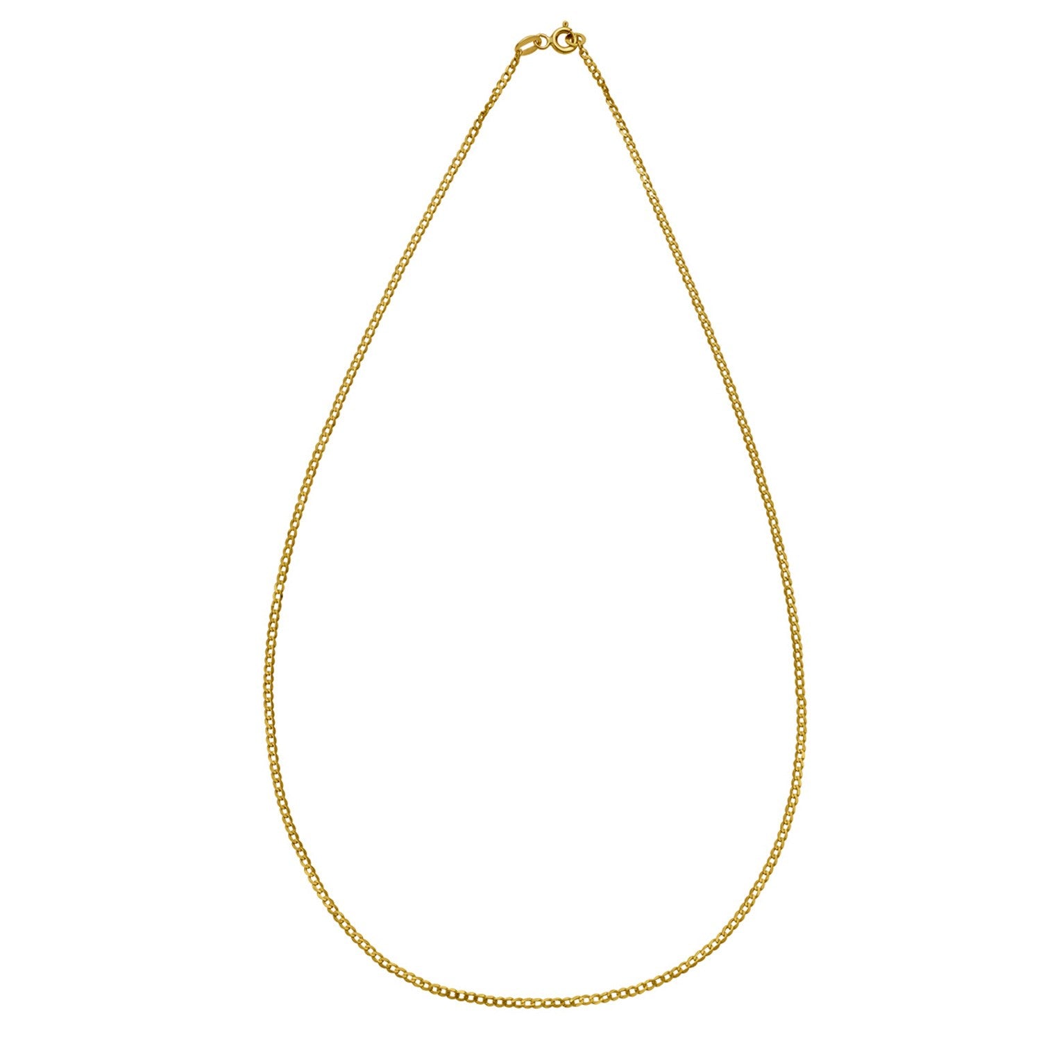 14k yellow gold solid curb chain with modern links, showcasing elegance and timeless luxury in every detail.