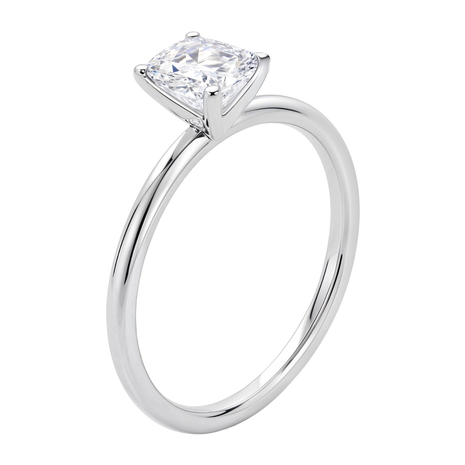 1 1/2 carat emerald cut diamond solitaire ring in 10K white gold, showcasing classic elegance and refined craftsmanship.
