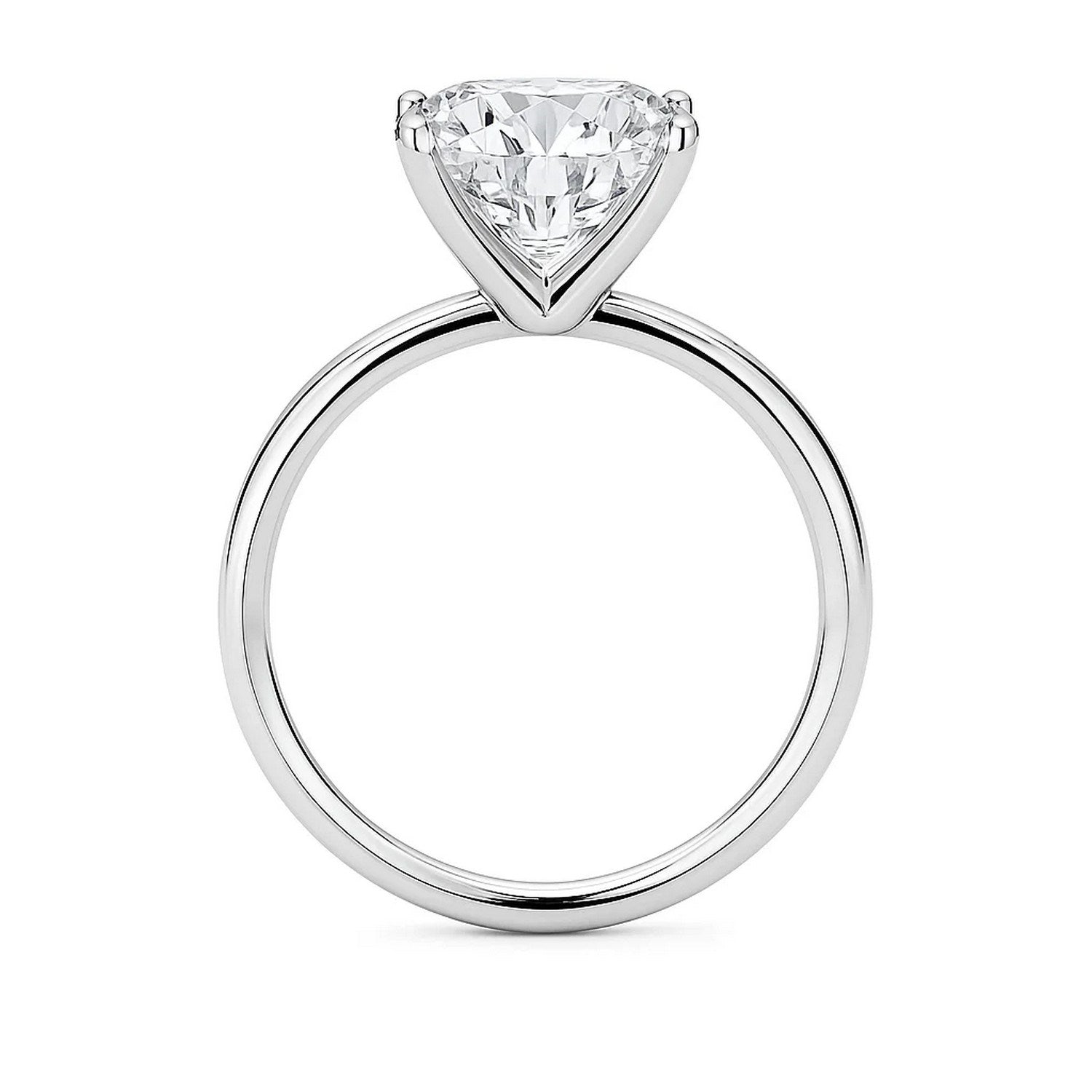 5 carat cushion cut diamond solitaire ring in 14k white gold, showcasing timeless elegance and exquisite craftsmanship.