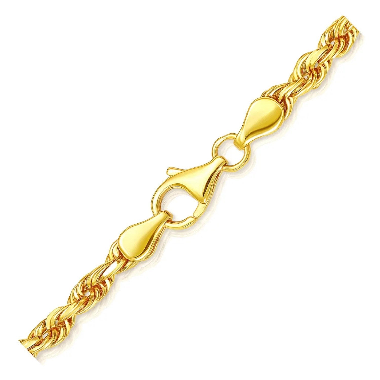 10k yellow gold solid diamond cut rope bracelet, 5.00 mm, showcasing elegant luxury and exquisite craftsmanship.