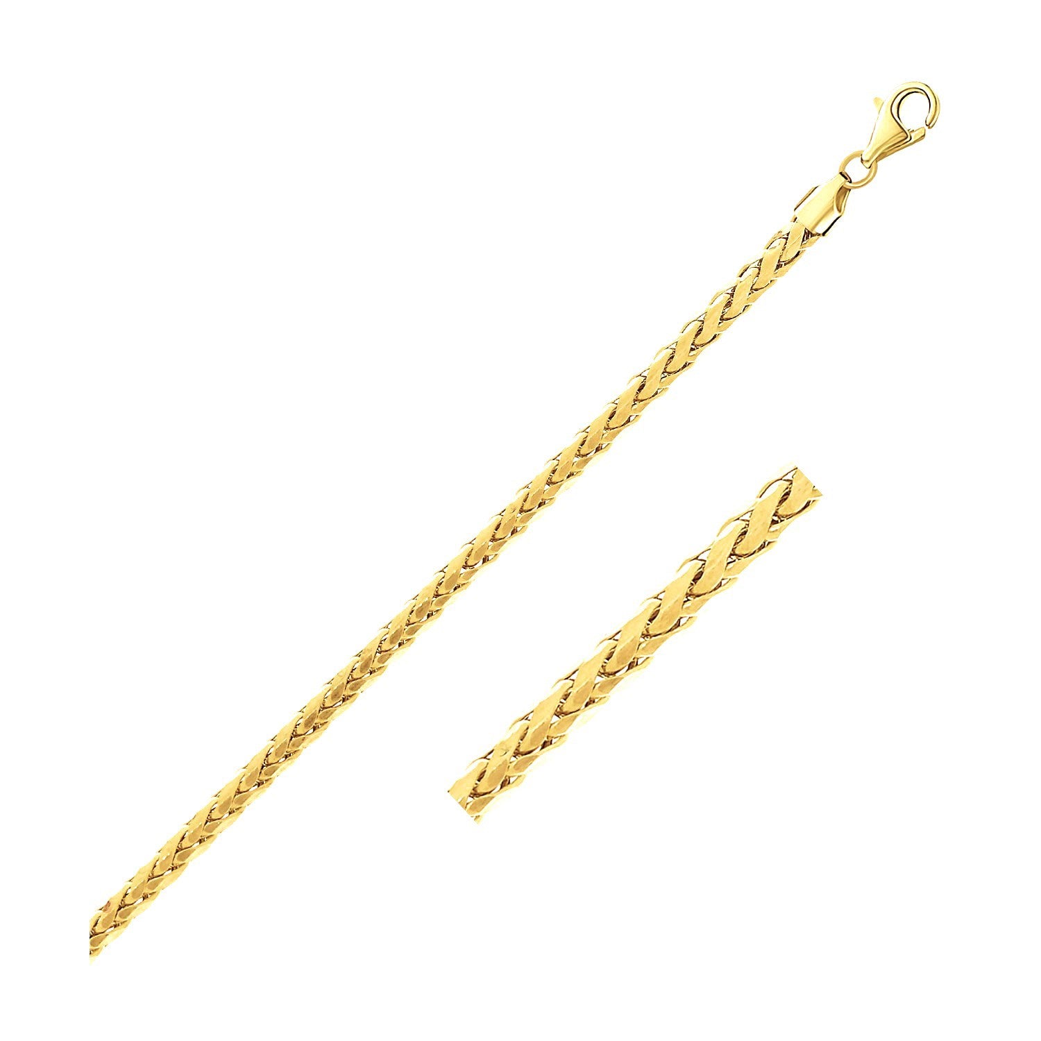 14k yellow gold Lite diamond cut round Franco chain, 2.70 mm, elegant design for a luxurious statement.