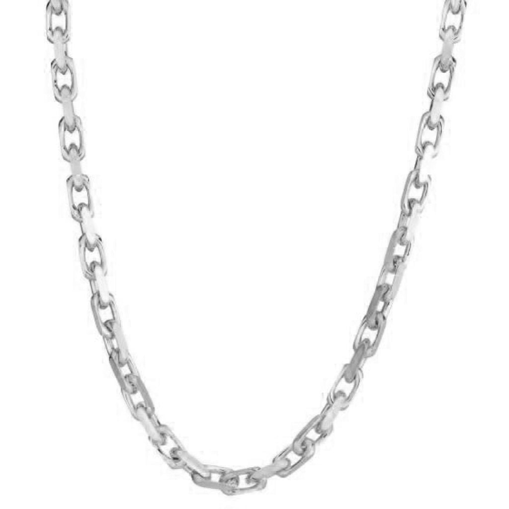 Elegant 14k white gold French cable link chain, 4.80 mm, showcasing a refined round design perfect for luxury layering.
