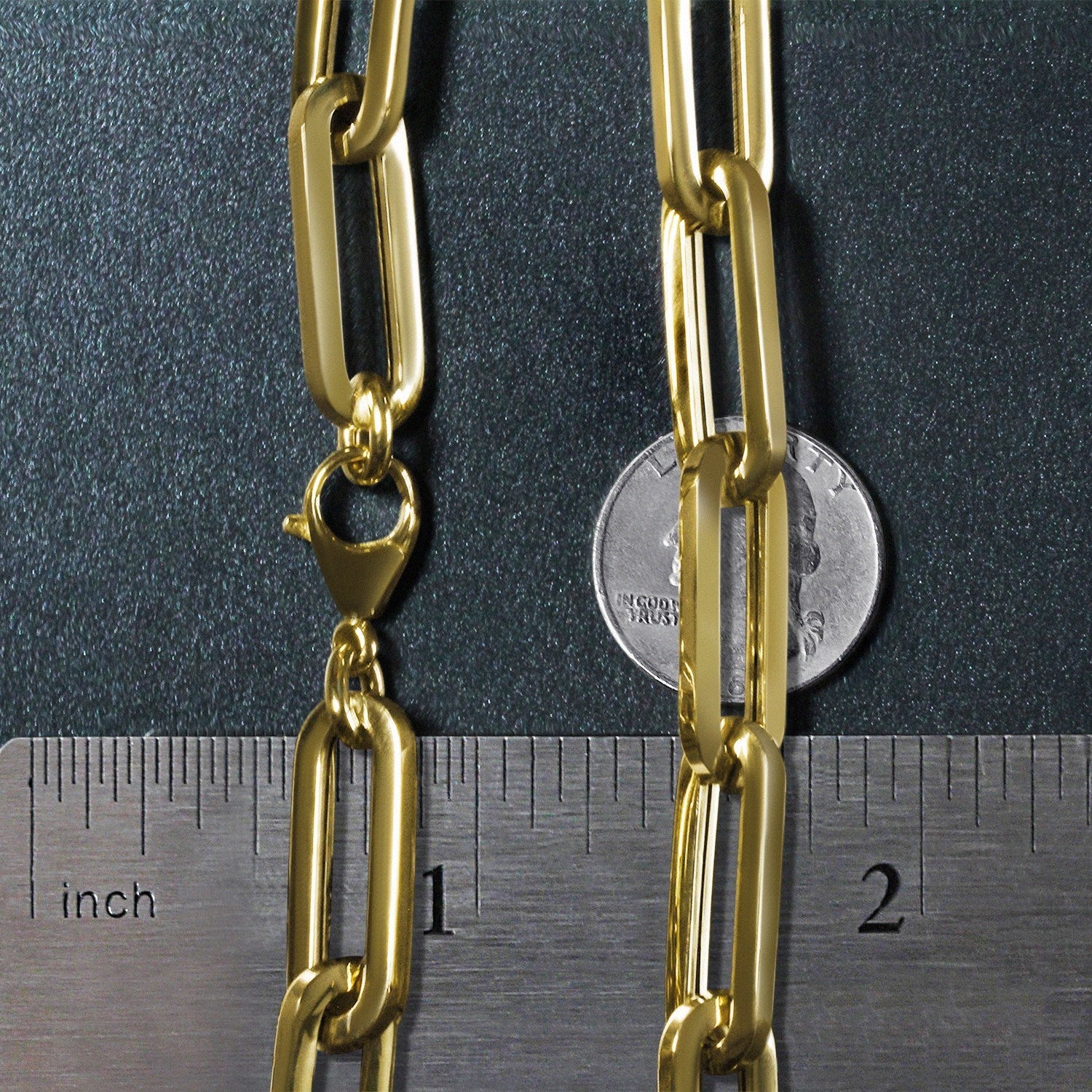 14k yellow gold extra wide paperclip chain necklace showcasing a modern design with elegant round links.