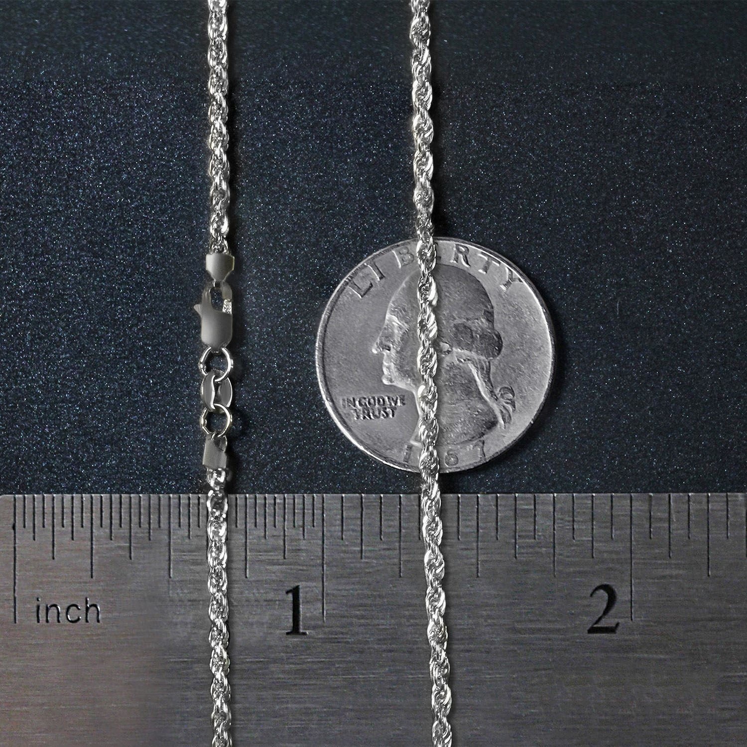 Elegant 14k white gold light rope chain (2.00 mm) showcasing a refined, timeless design for luxury jewelry lovers.