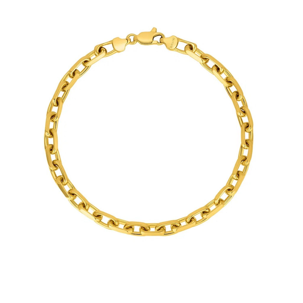 Elegant 14k yellow gold French cable chain bracelet with refined link design, perfect for sophisticated styling.