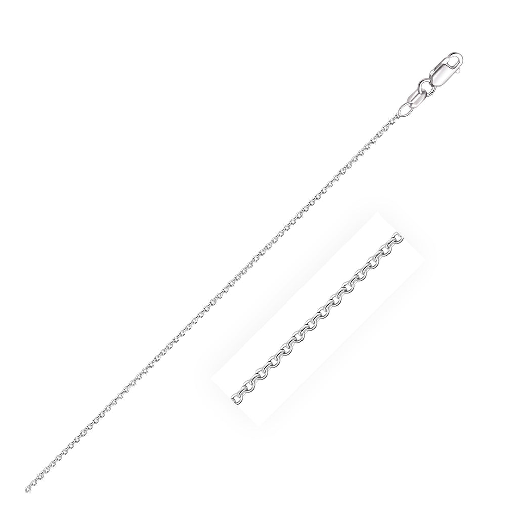 10k white gold oval cable link chain, modern design with elegant round and oval links, perfect for layering or solo wear.