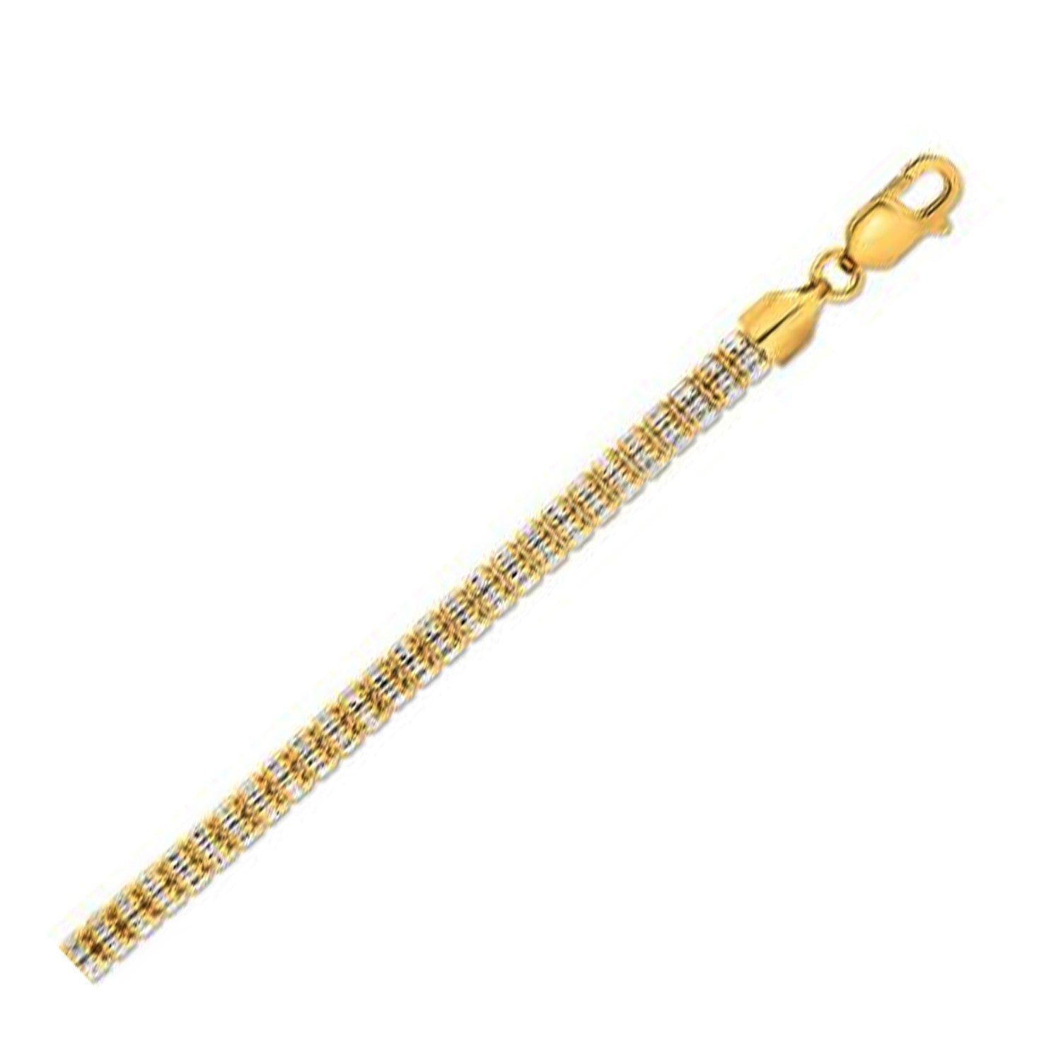 14k yellow gold Ice Barrel chain featuring a modern design with sleek round links, perfect for layering or standalone eleg...