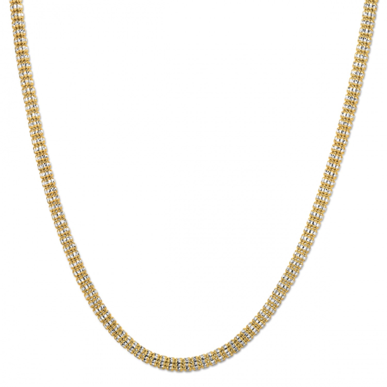 14k yellow gold modern ice barrel chain, 4.25 mm, featuring sleek round links for a luxurious statement.