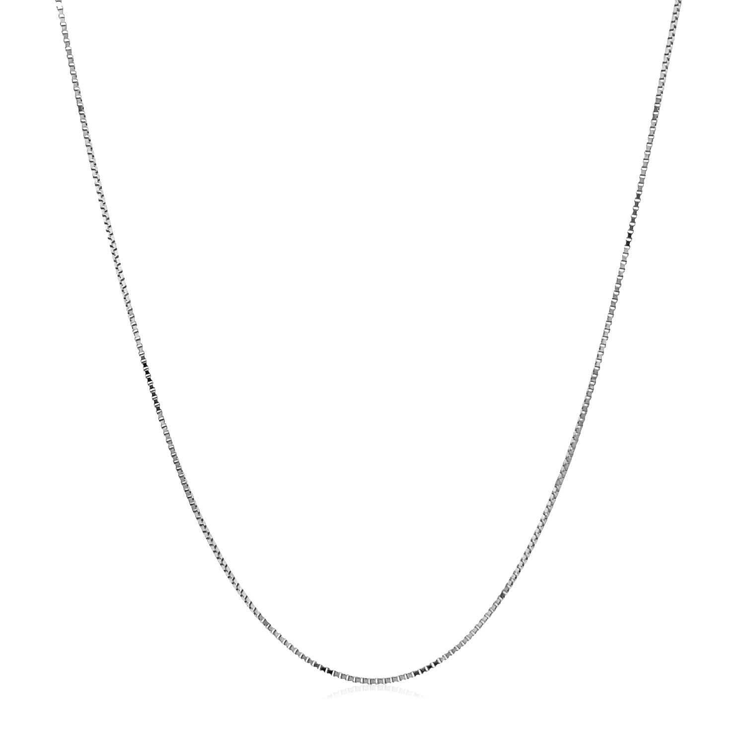 14k white gold double extendable box chain with a minimalist design, showcasing elegant round links.