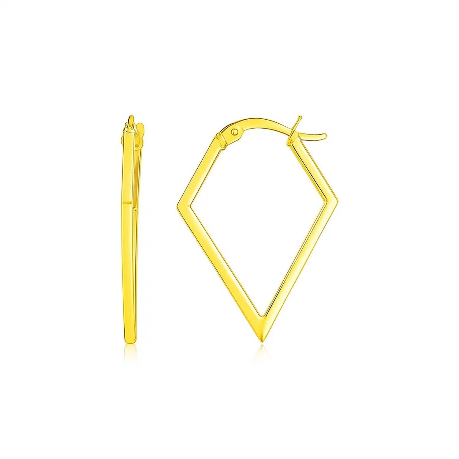 14k yellow gold hoop earrings adorned with sparkling diamonds, embodying classic elegance and timeless luxury.