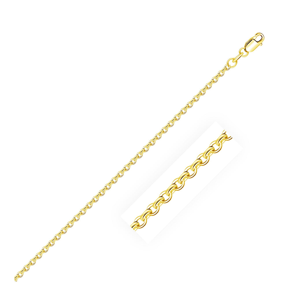 18k yellow gold diamond cut cable link chain, contemporary design, 1.90 mm width, perfect for layering or standalone elega...