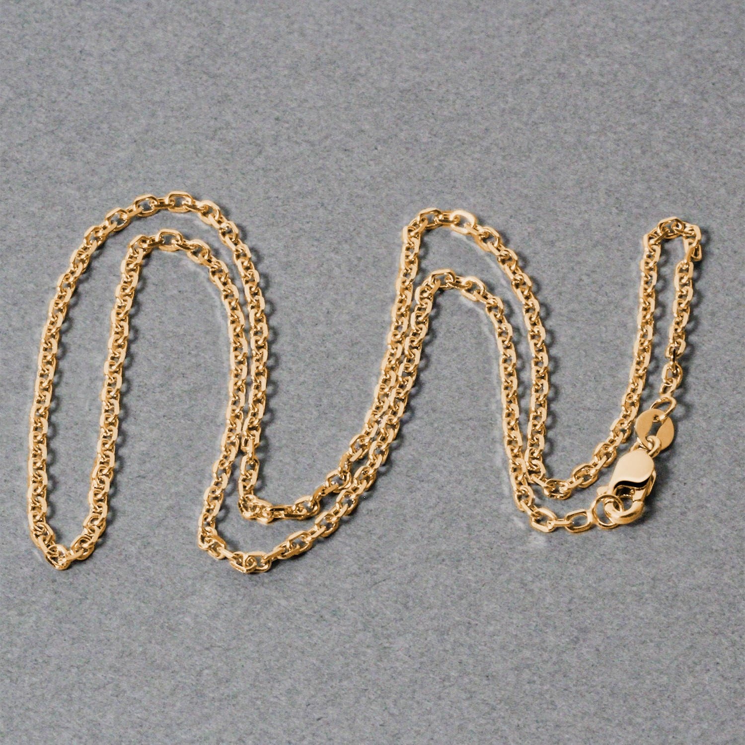 18k yellow gold diamond cut cable link chain, contemporary design, 1.90 mm width, perfect for layering or standalone elega...