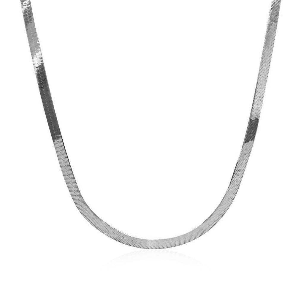 14k white gold super flex herringbone chain, 2.80 mm, showcasing a classic, elegant design for timeless luxury.