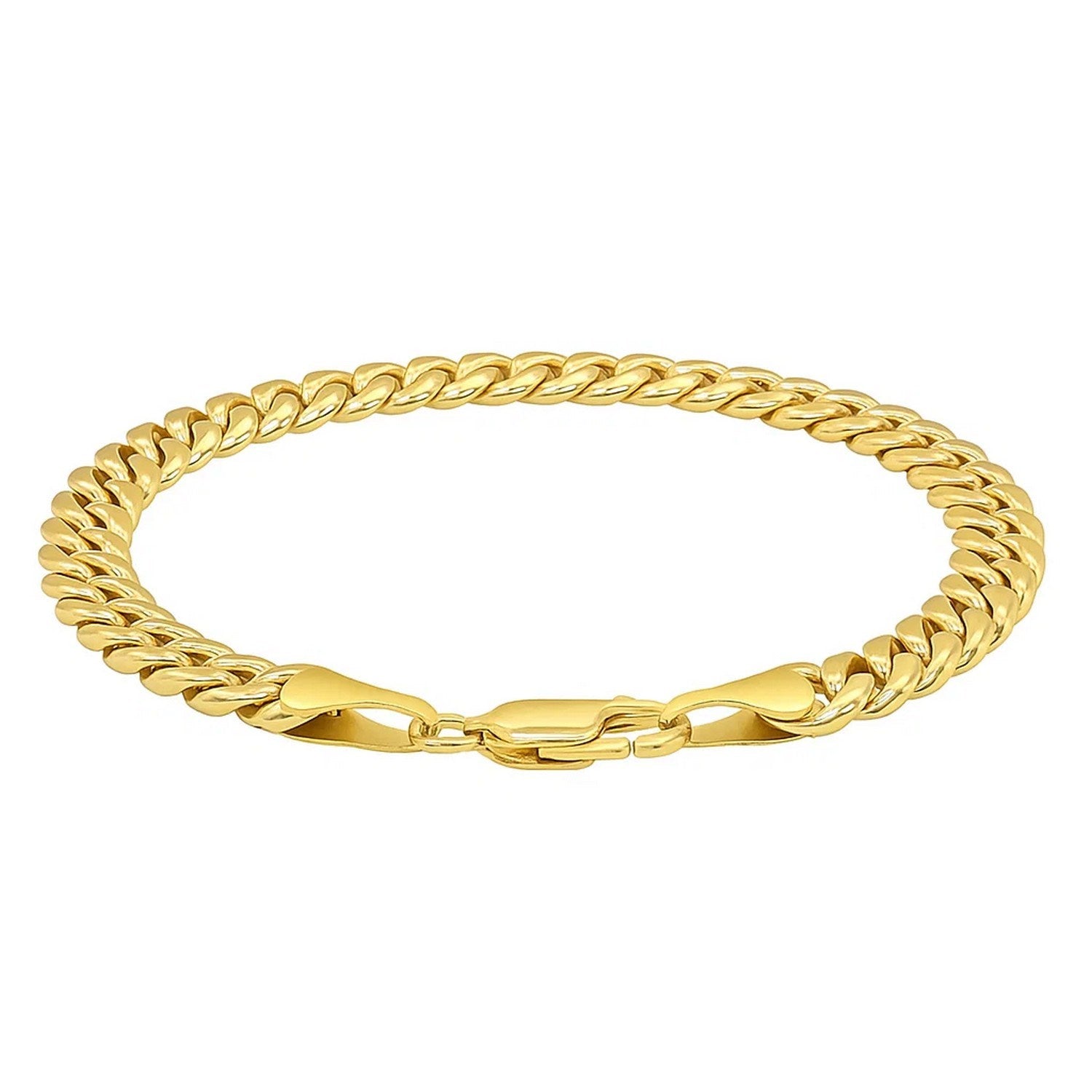Elegant 10k yellow gold Miami Cuban bracelet featuring a sleek chain design, perfect for luxury jewelry enthusiasts.
