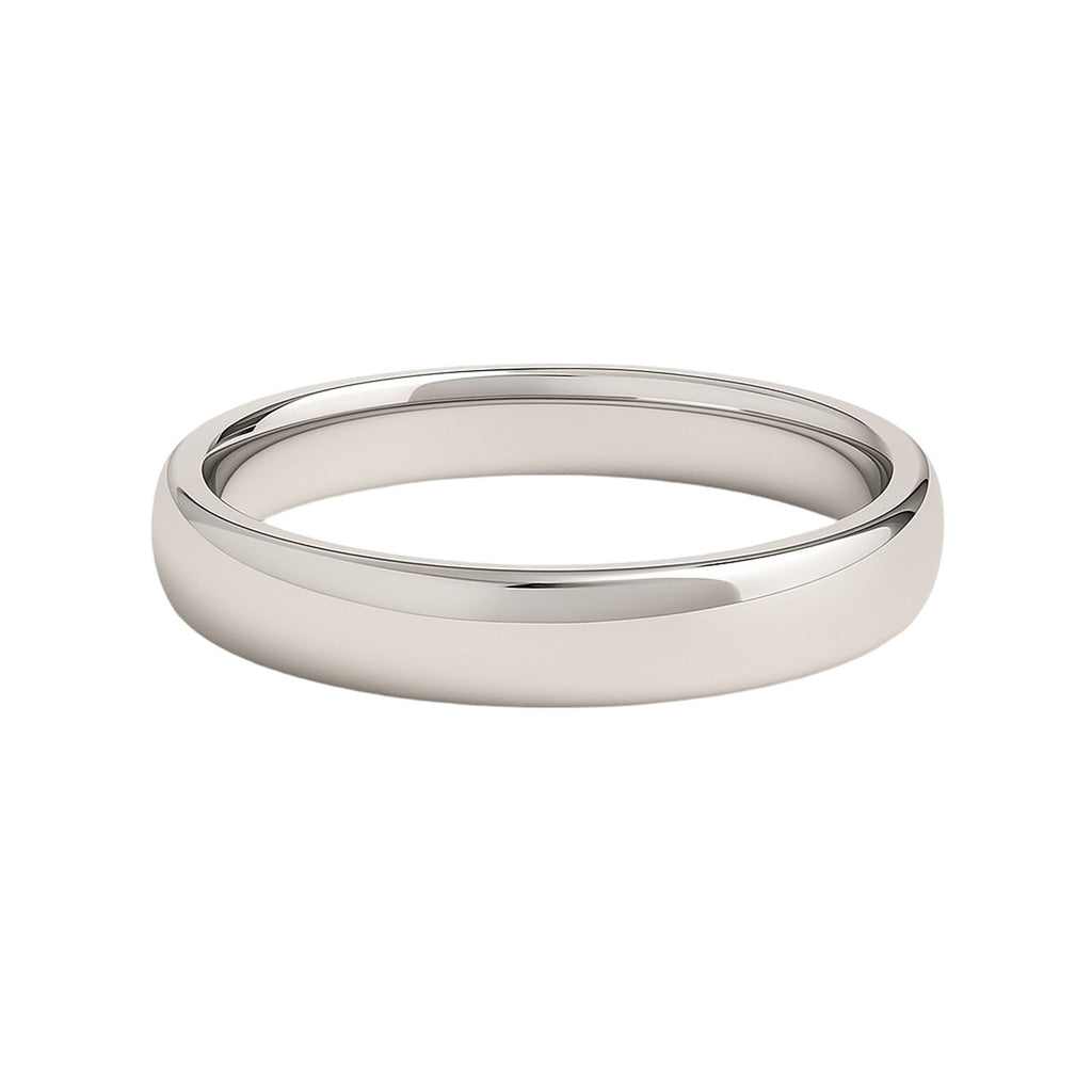 14k white gold polished comfort fit wedding band ring, 4.00mm, elegant design for timeless luxury and sophistication.