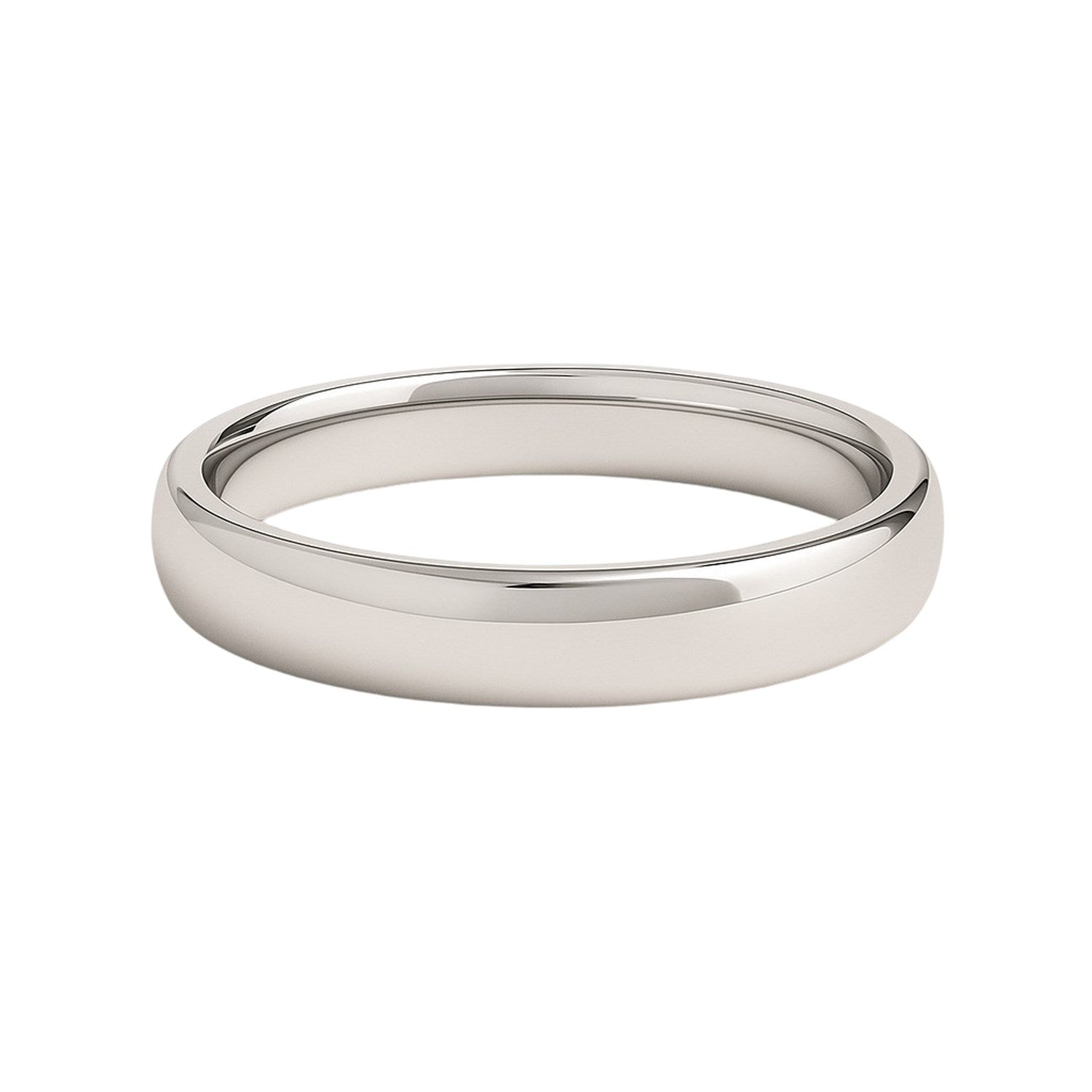 14k white gold polished comfort fit wedding band ring, 4.00mm, elegant design for timeless luxury and sophistication.