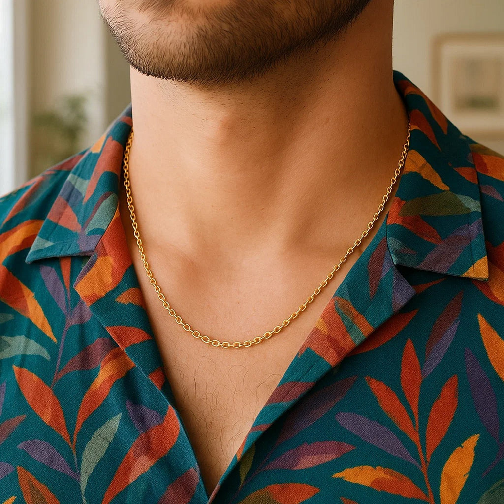 Elegant 14k yellow gold round cable link chain, 1.9 mm, showcasing timeless luxury and exquisite craftsmanship.