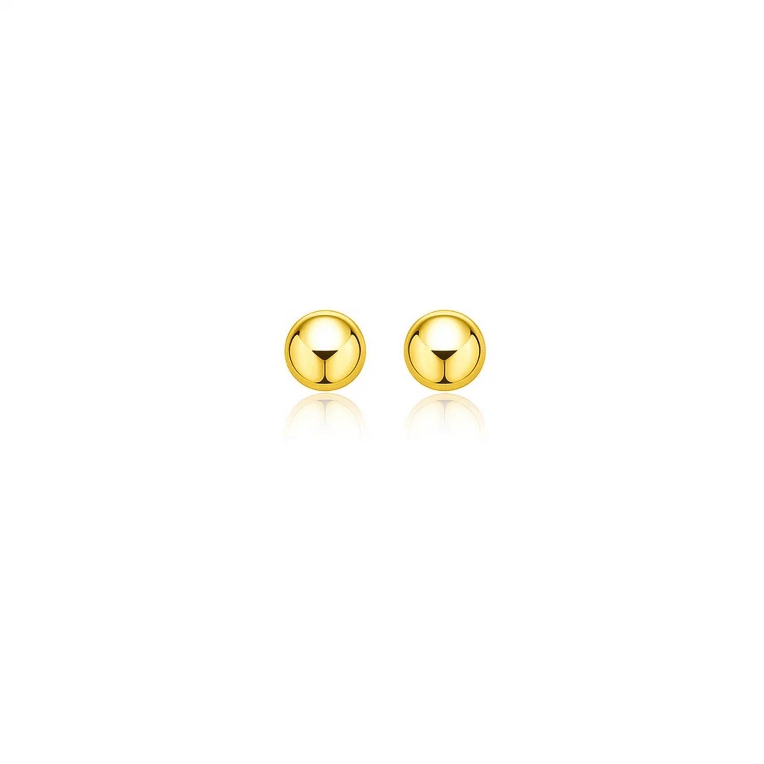 14k yellow gold polished round motif stud earrings, embodying modern elegance and timeless luxury.