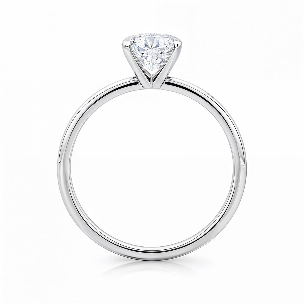 14k white gold solitaire ring featuring a stunning 2 carat radiant lab-grown diamond, perfect for modern elegance.