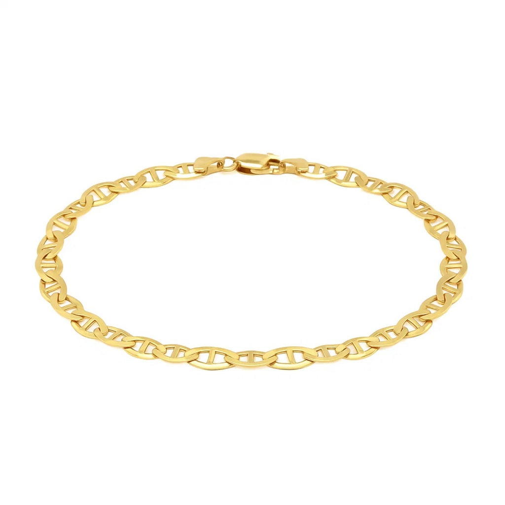 10k yellow gold mariner link bracelet featuring modern chain design, 5.10 mm width, perfect for elegant layering.