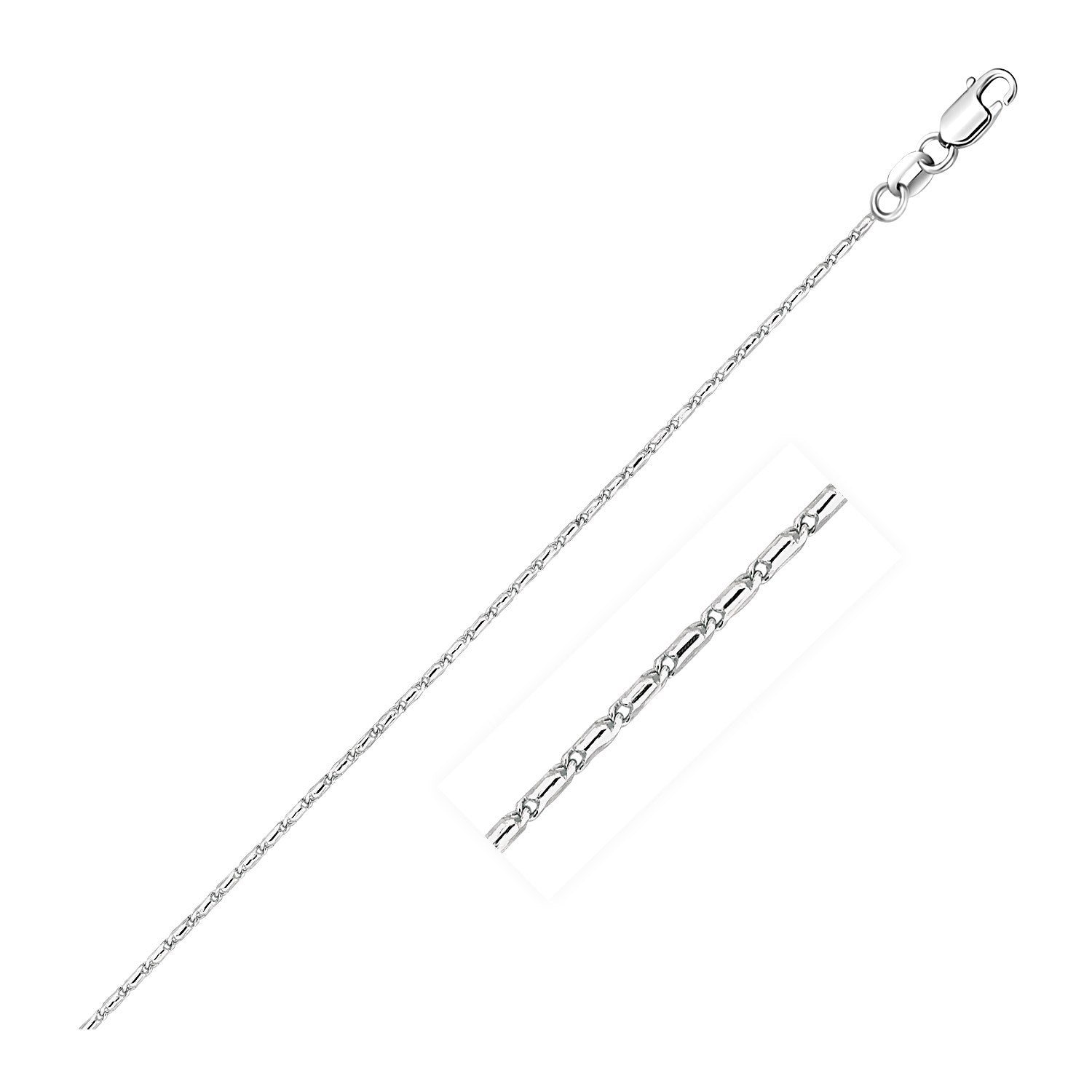 Elegant 14k white gold Lumina pendant chain featuring a refined design, perfect for layering or standalone wear.