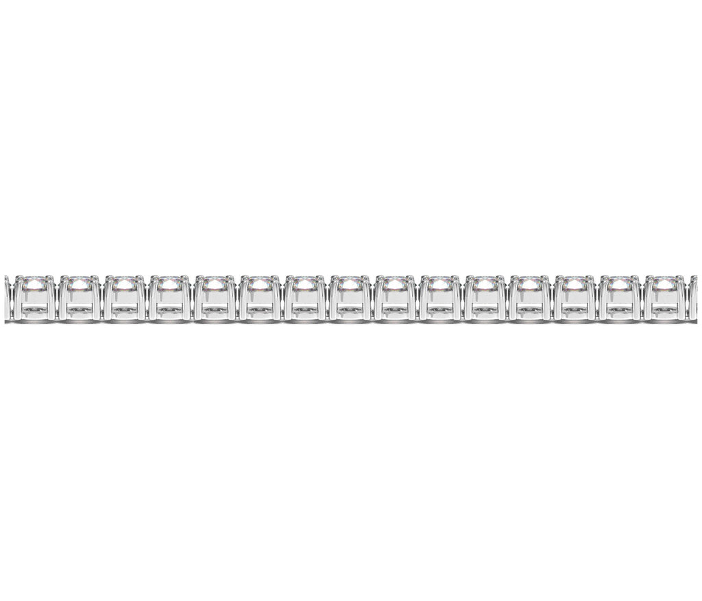 Elegant 14k white gold tennis bracelet featuring round lab-grown diamonds, totaling 8 cctw, F/G VS2/SI1 quality.