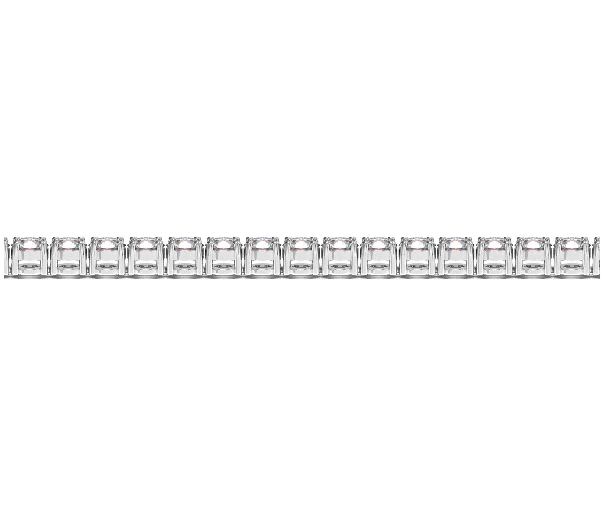 Elegant 14k white gold tennis bracelet featuring round lab-grown diamonds, totaling 8 cctw, F/G VS2/SI1 quality.