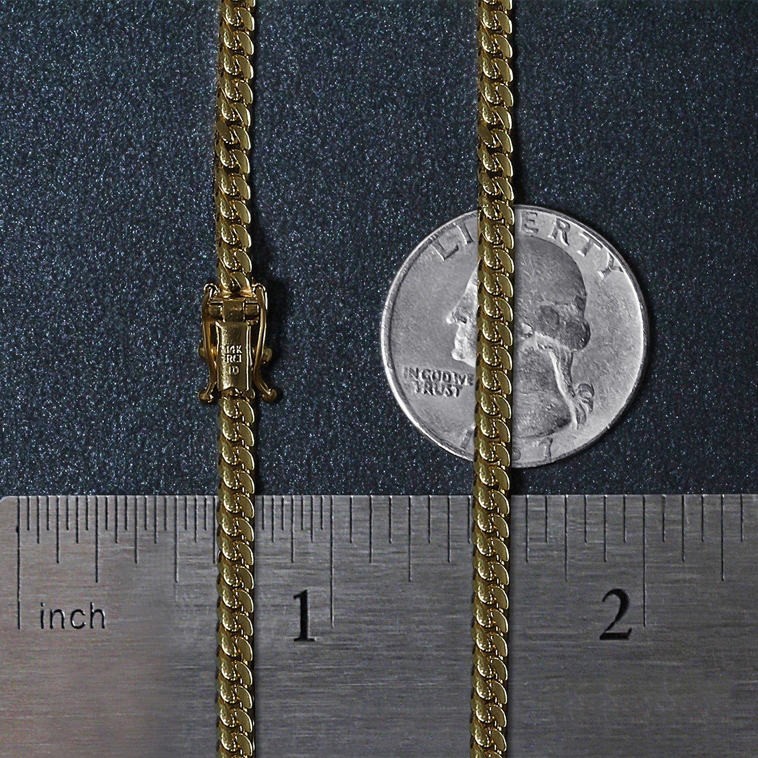 Classic 10k yellow gold Miami Cuban chain, 3.20 mm, showcasing a timeless round design in luxurious 14k gold.