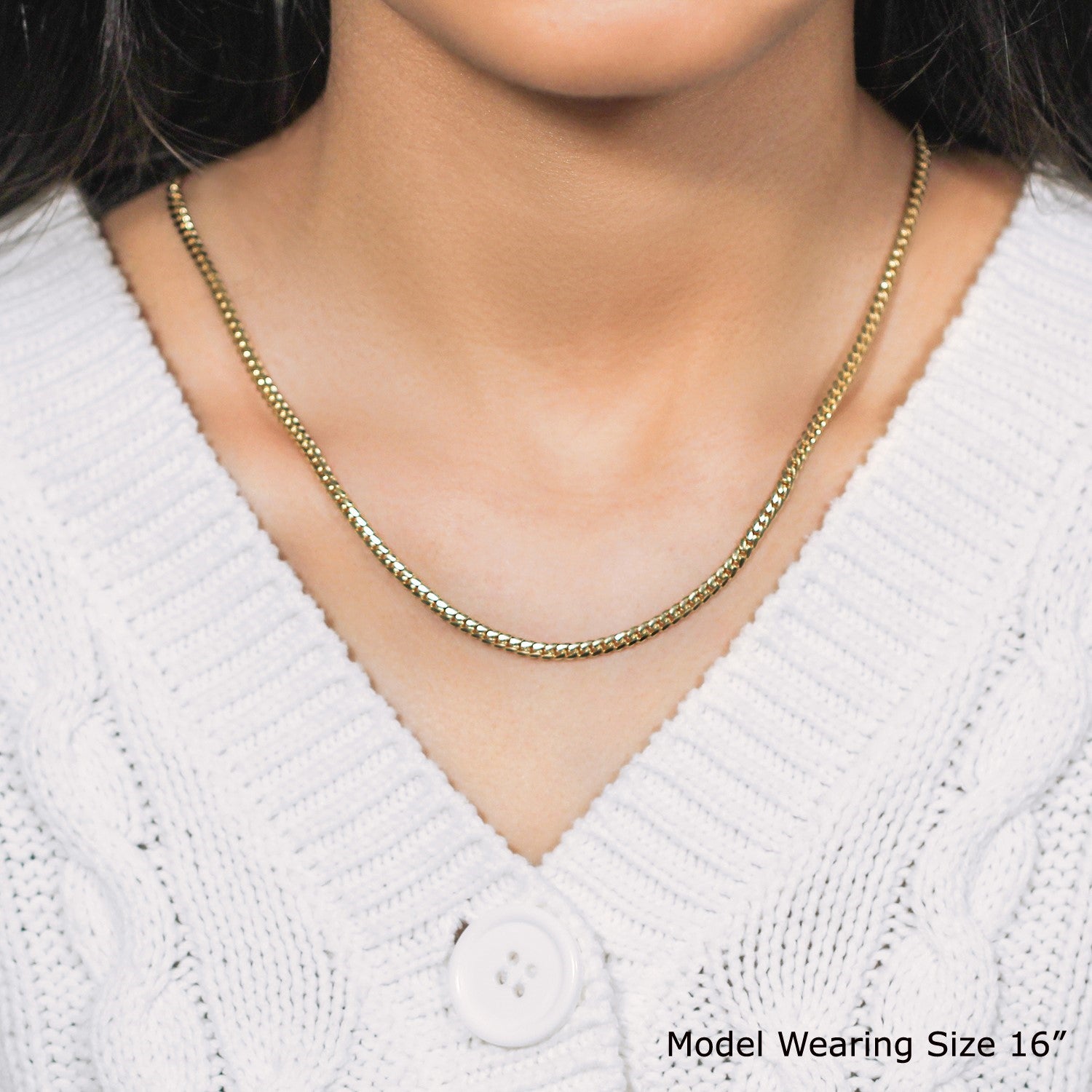 Classic 10k yellow gold Miami Cuban chain, 3.20 mm, featuring a solid round design for timeless elegance.