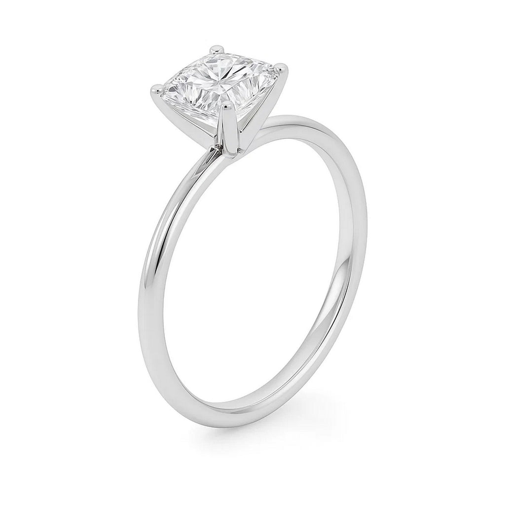 2 carat princess cut diamond solitaire ring in 10K white gold, showcasing modern elegance and timeless sophistication.