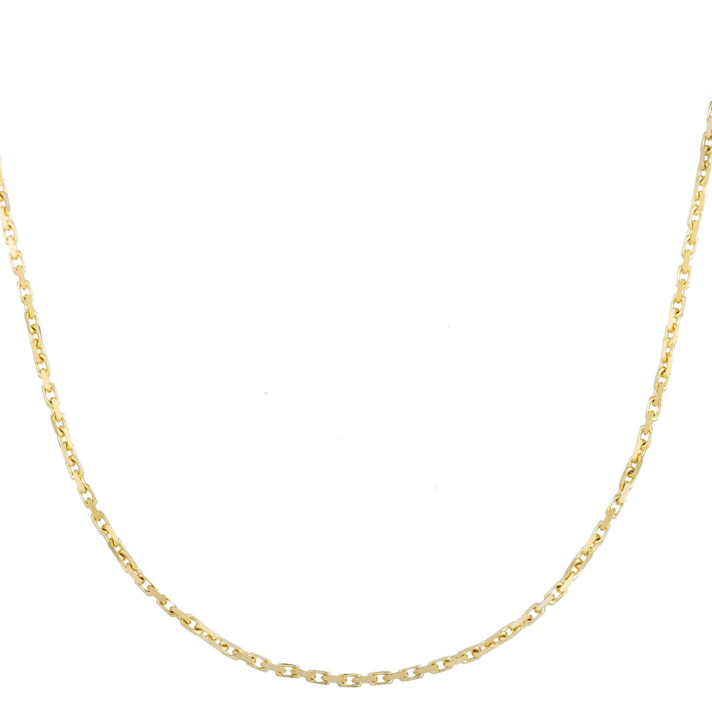 Elegant 14k yellow gold French cable chain with refined links, perfect for layering or wearing solo.