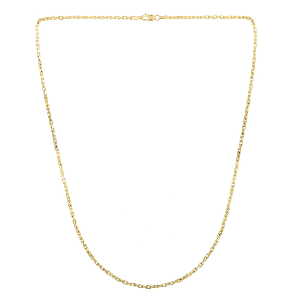 Elegant 14k yellow gold French cable chain, 1.90 mm links, showcasing timeless luxury and refined craftsmanship.