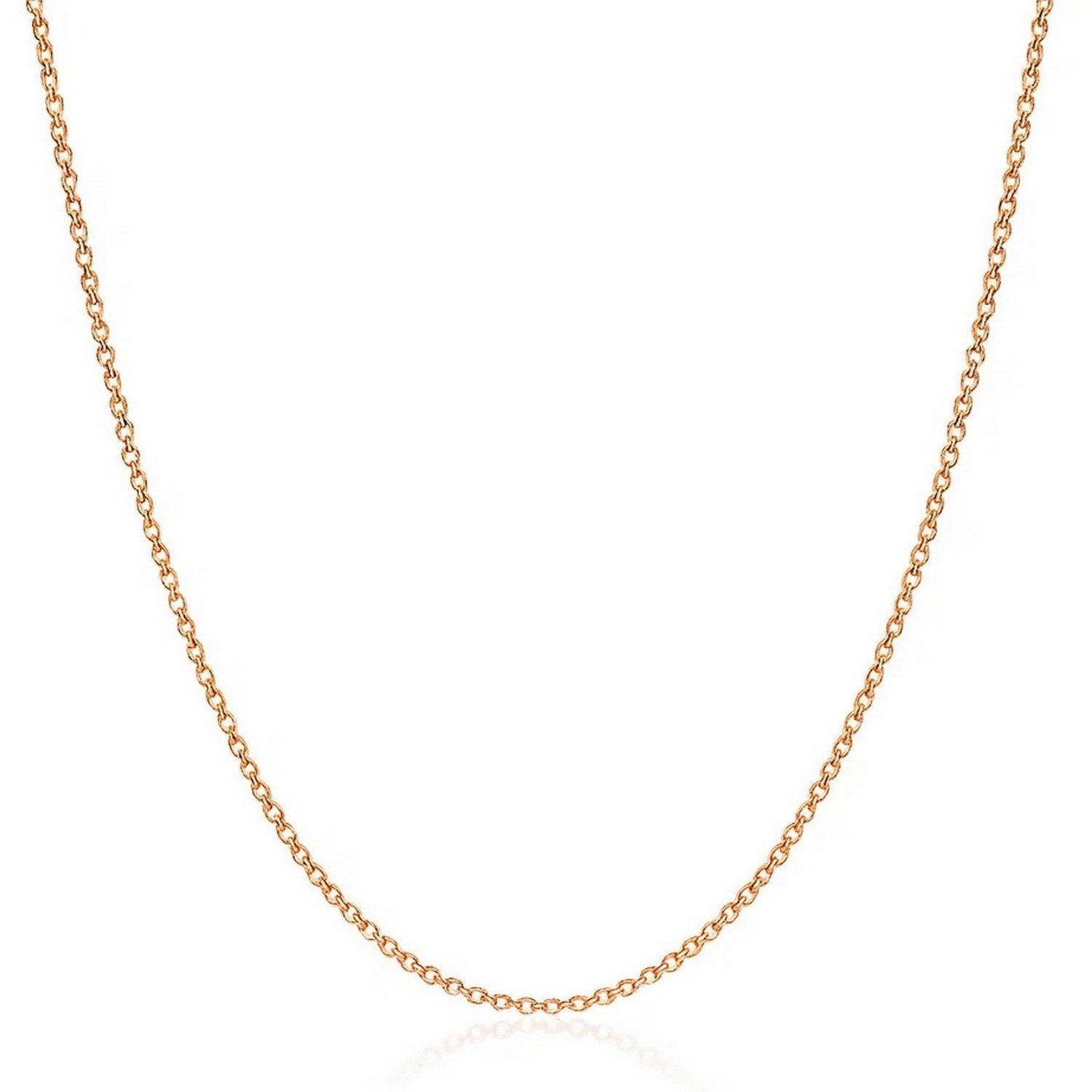 14k rose gold diamond cut cable link chain, modern design with elegant links, perfect for layering or standalone wear.