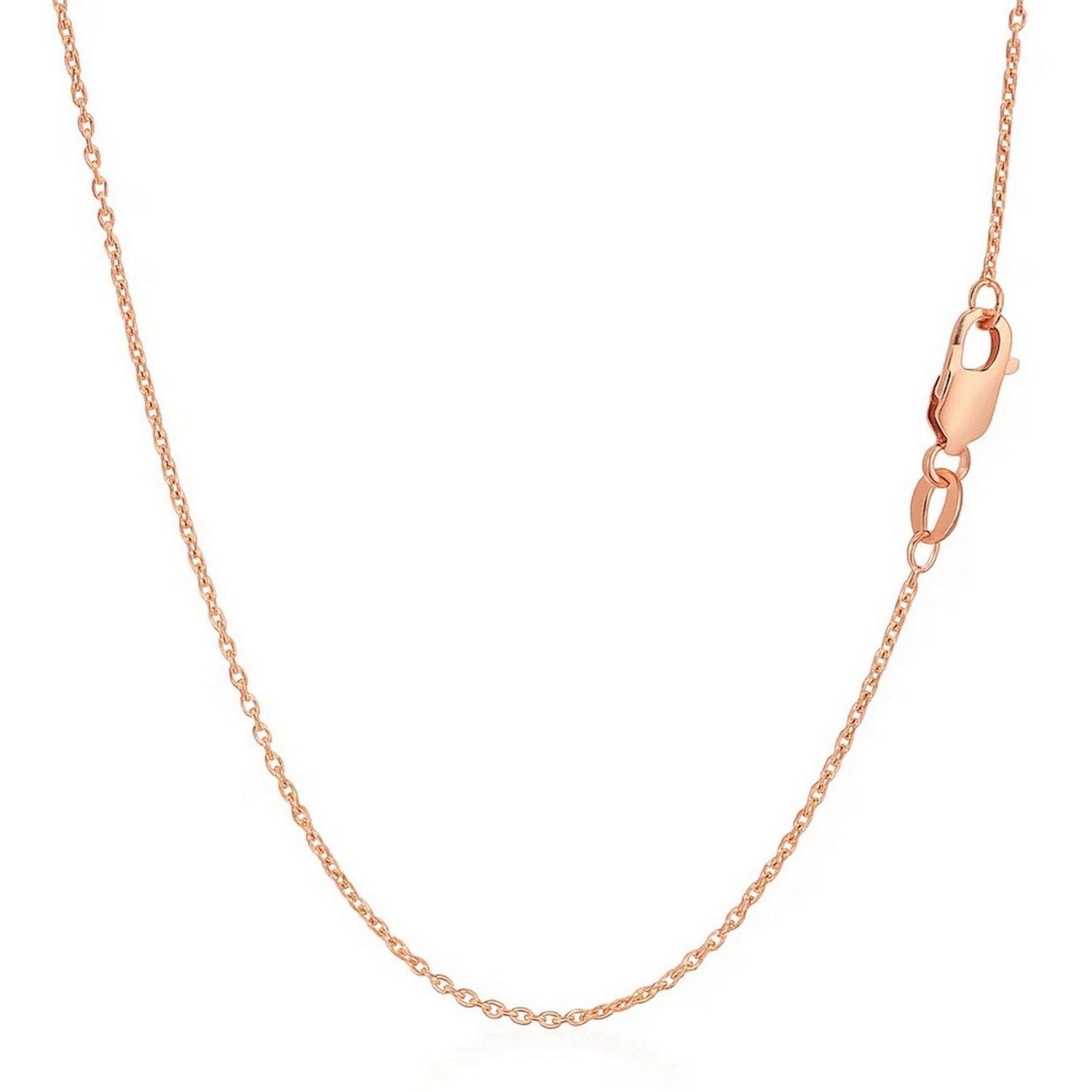 14k rose gold diamond cut cable link chain with modern design, featuring elegant interlocking links.