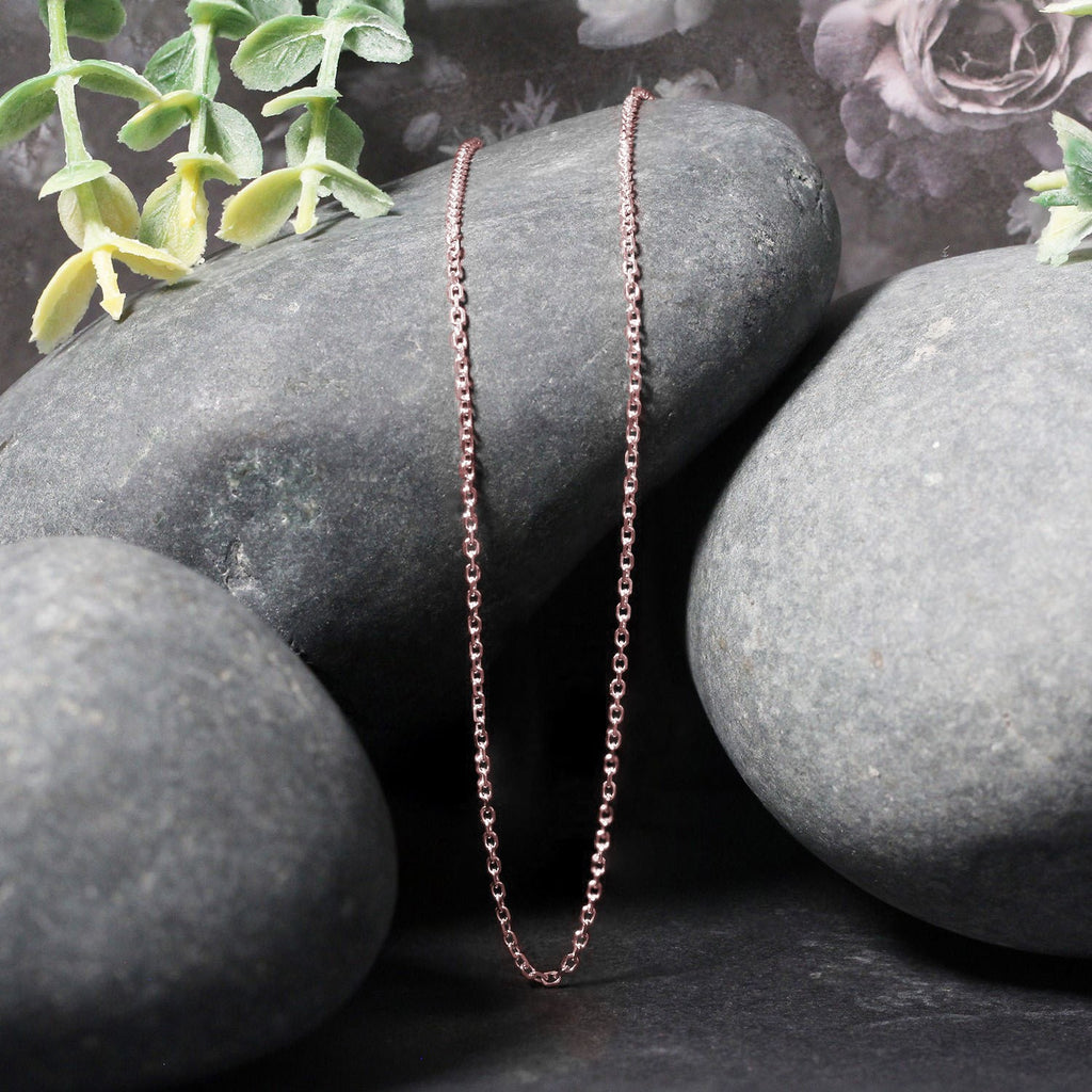 14k rose gold diamond cut cable link chain with modern design, showcasing exquisite craftsmanship and elegance.