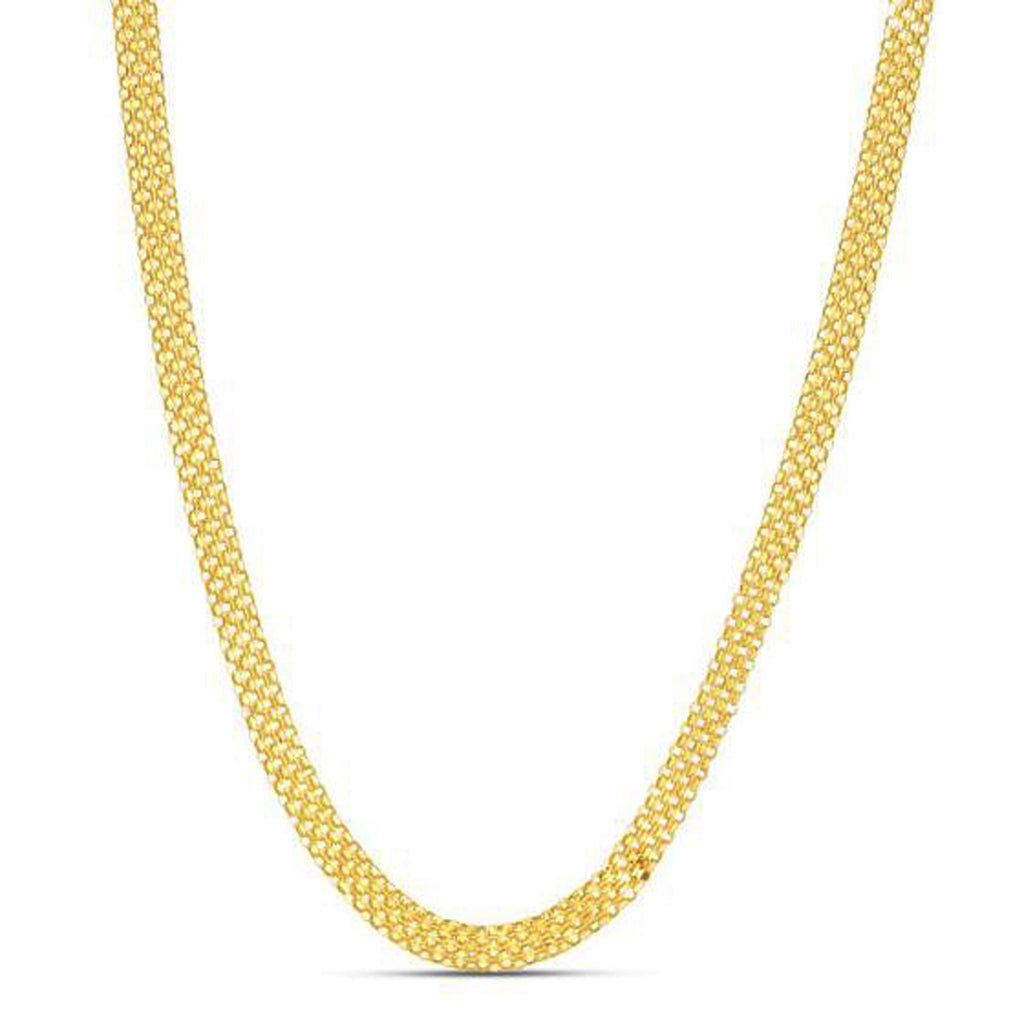 Elegant 14k yellow gold Bismark chain featuring 4.70 mm links, perfect for layering or standalone sophistication.