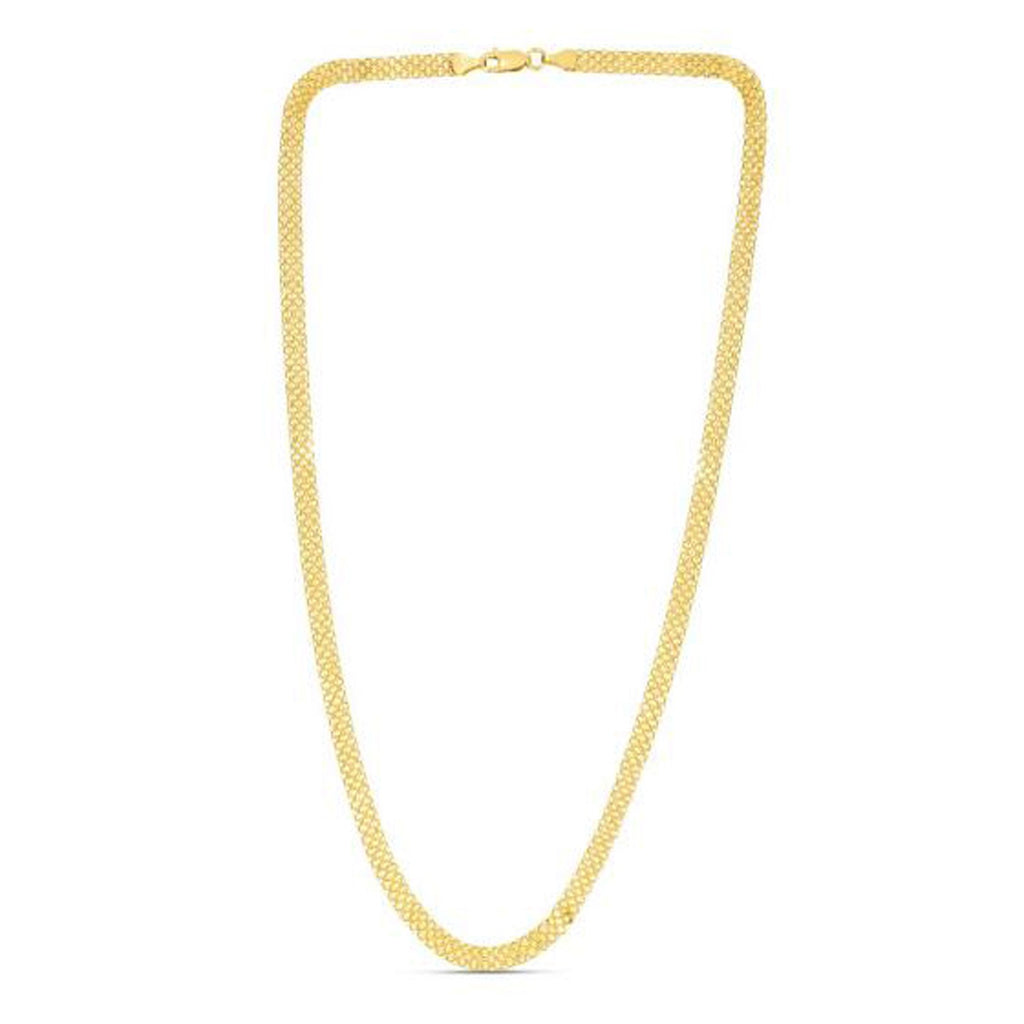 Elegant 14k yellow gold Bismark chain, 4.70 mm links, showcasing timeless luxury and exquisite craftsmanship.