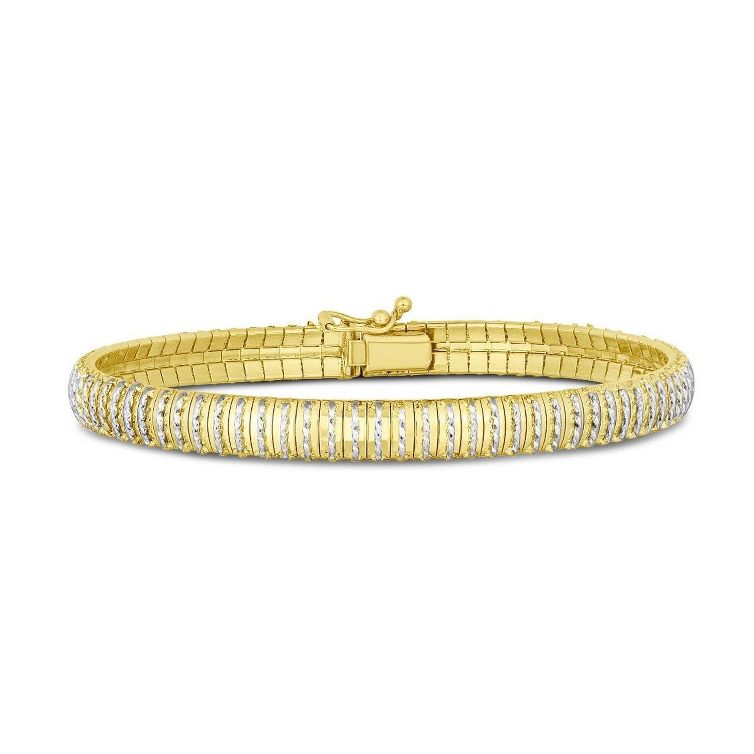 14k yellow gold diamante flex bracelet featuring elegant round chain design, perfect for sophisticated occasions.