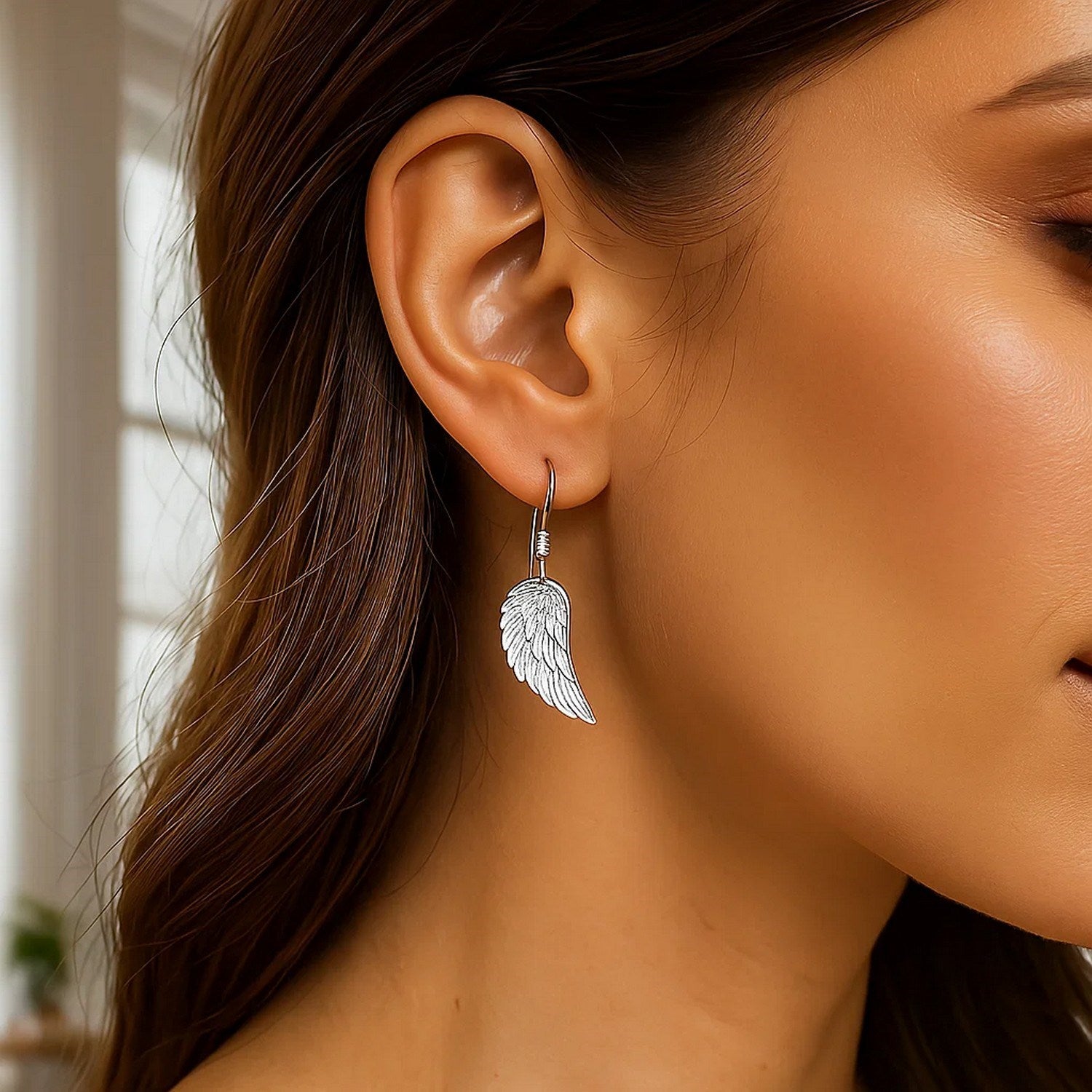 Sterling Silver Textured Drop Earrings