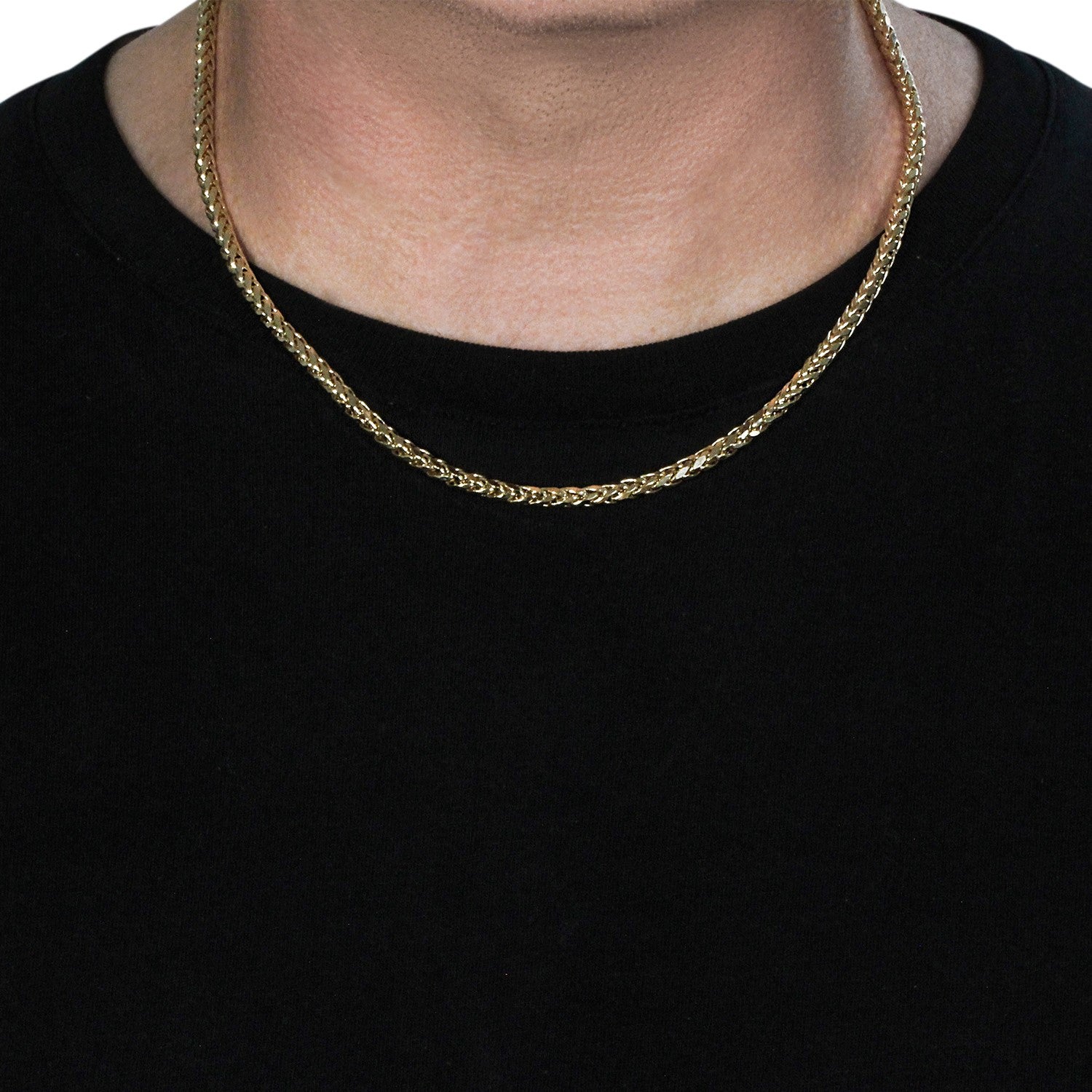 14k yellow gold diamond cut round Franco chain, modern design with exquisite shine and elegant craftsmanship.