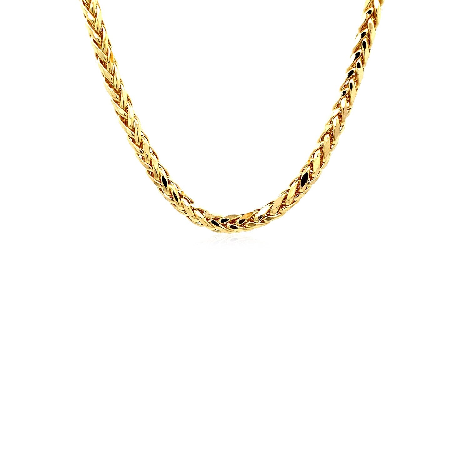 14k yellow gold diamond cut round Franco chain with a modern design, showcasing exquisite craftsmanship and elegance.
