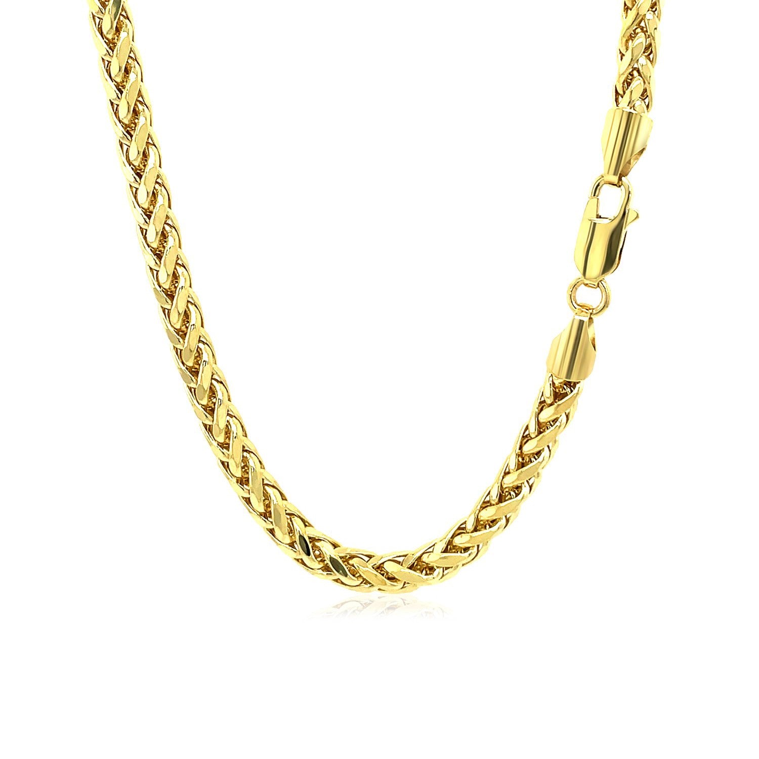 14k yellow gold diamond cut round Franco chain, modern design with exquisite shine and intricate detailing.