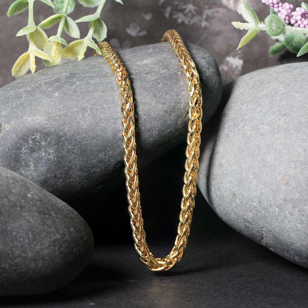 14k yellow gold diamond cut round Franco chain, modern design with exquisite shine and elegance for luxury jewelry lovers.