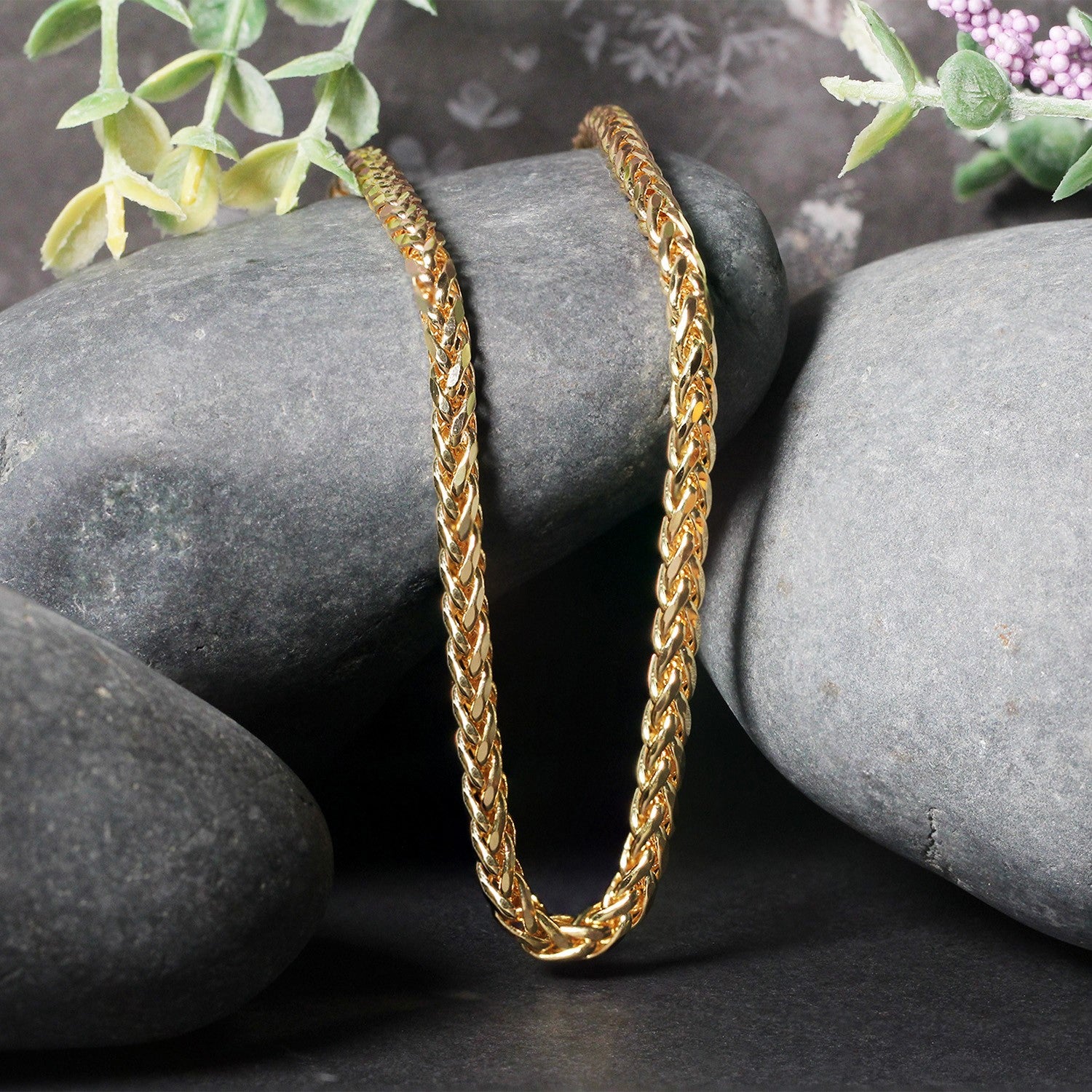 14k yellow gold diamond cut round Franco chain, modern design with exquisite shine and elegance for luxury jewelry lovers.