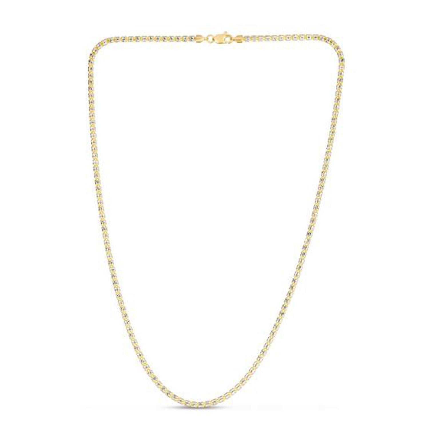 Contemporary 14k yellow gold Ice Barrel chain featuring elegant links, perfect for layering or standalone wear.