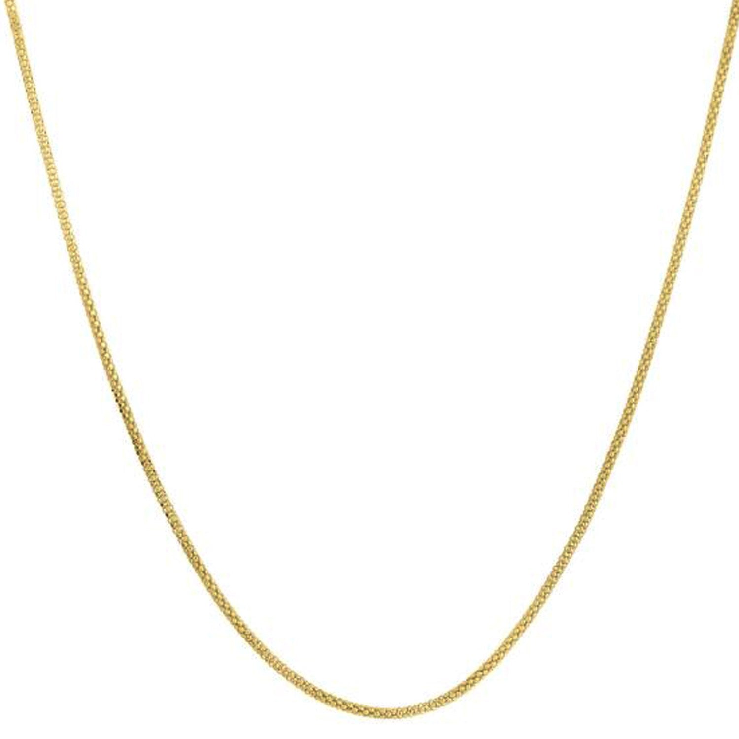 14k yellow gold modern popcorn chain with elegant links, perfect for layering or standalone sophistication.