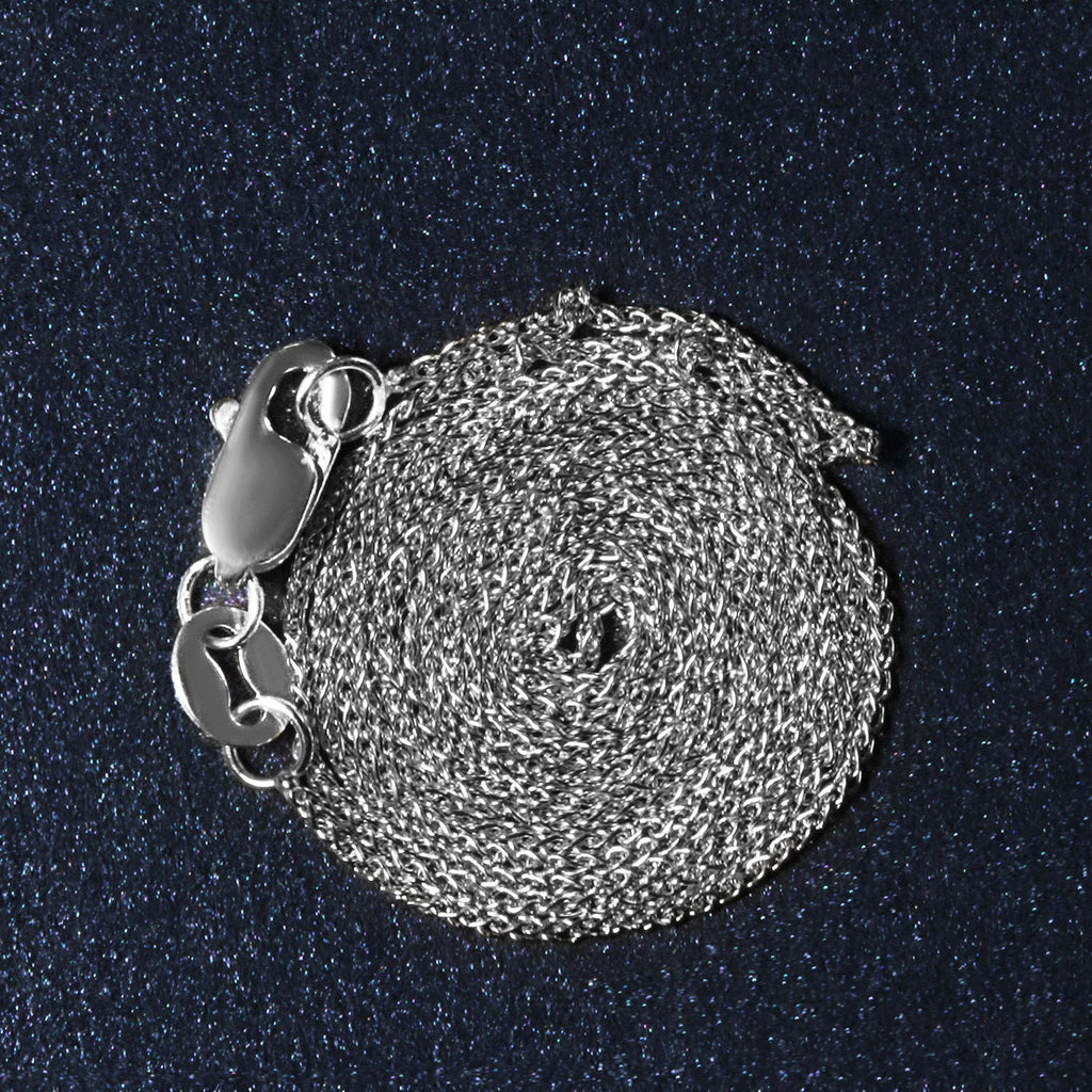 Elegant 14k white gold round wheat chain, 0.80 mm, showcasing refined craftsmanship and timeless design.